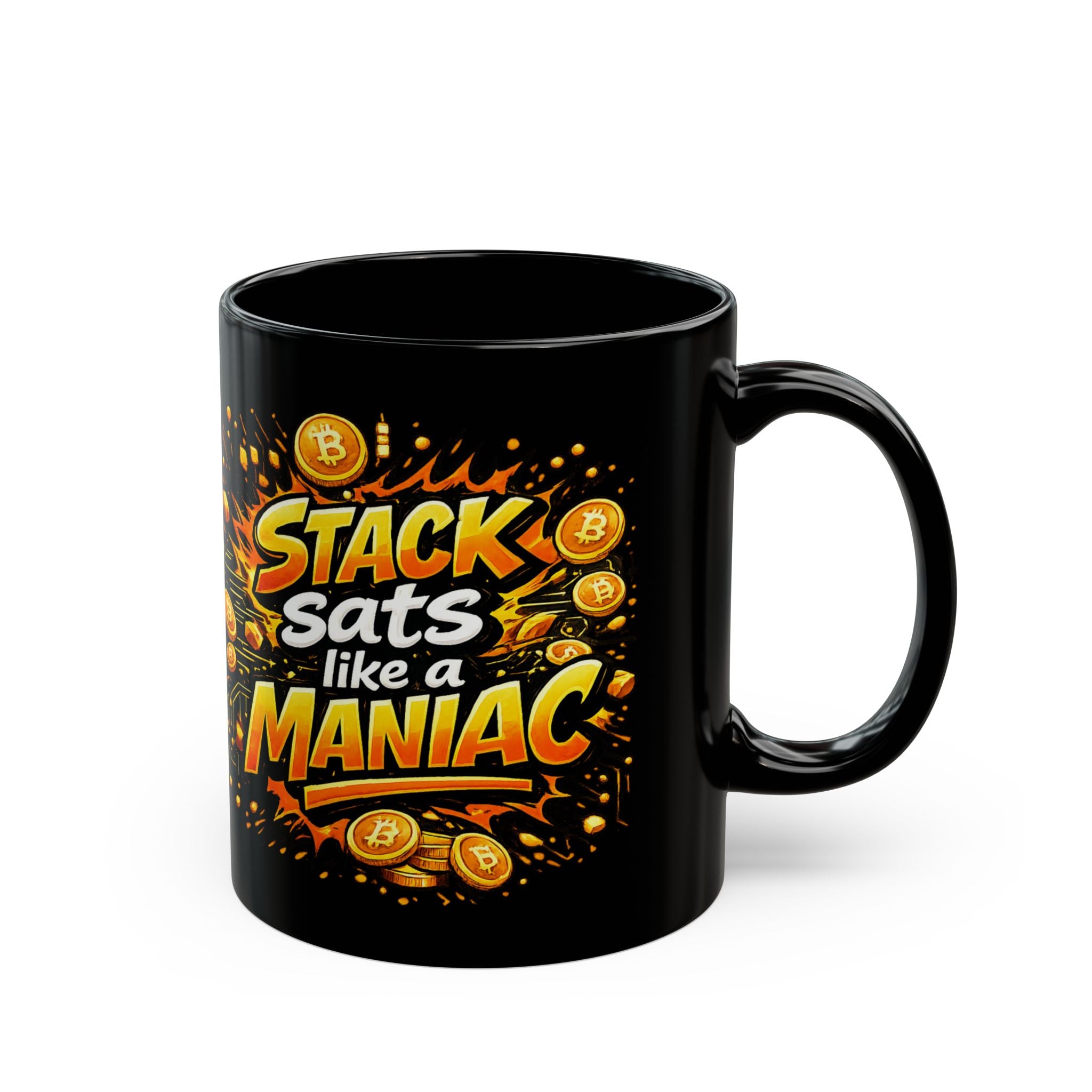 Stack Sats Abstract Black Mug (11oz, 15oz)