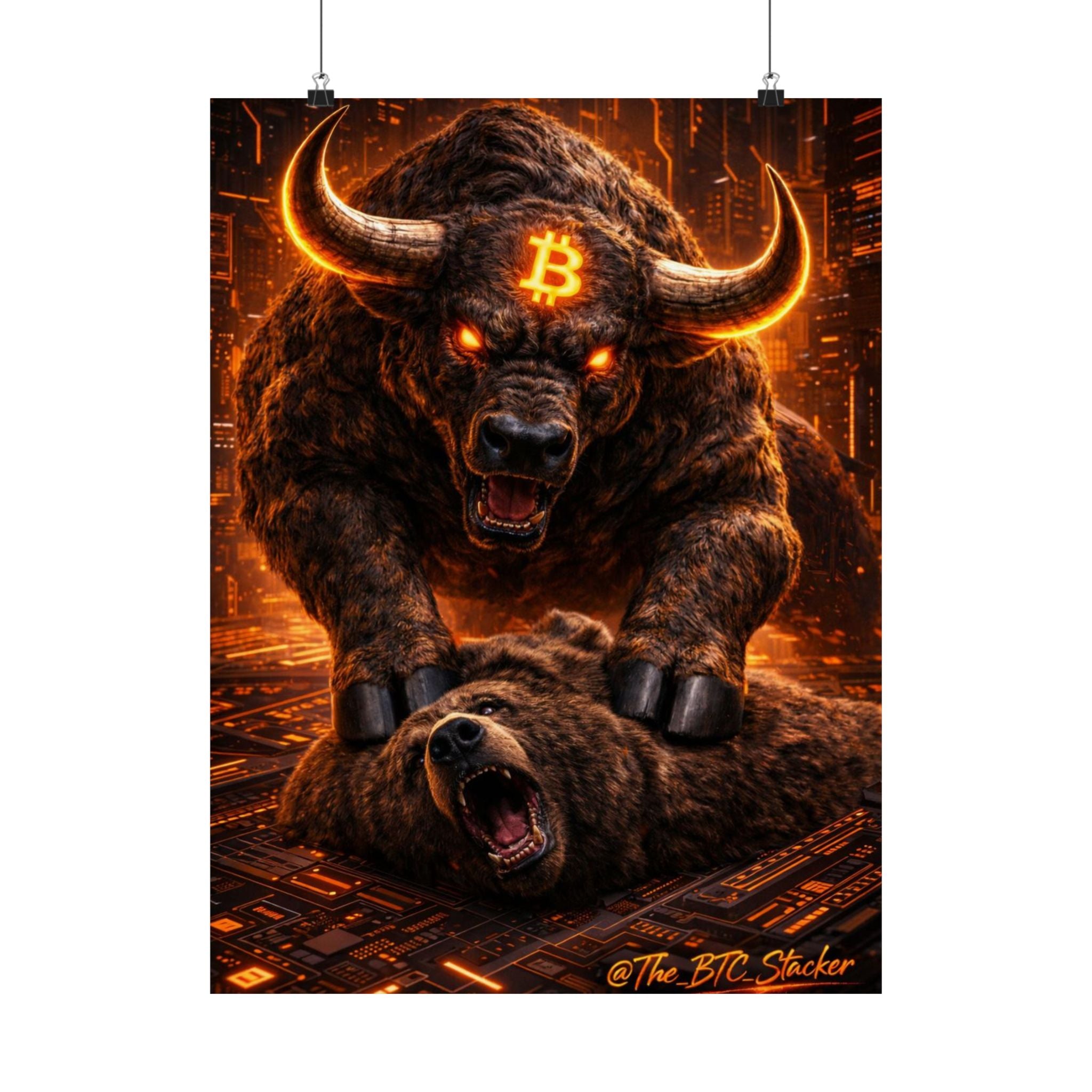 Bulls vs Bears Matte Vertical Posters