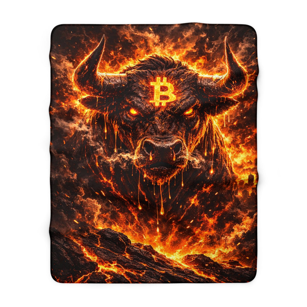 Bitcoin Bull Sherpa Fleece Blanket