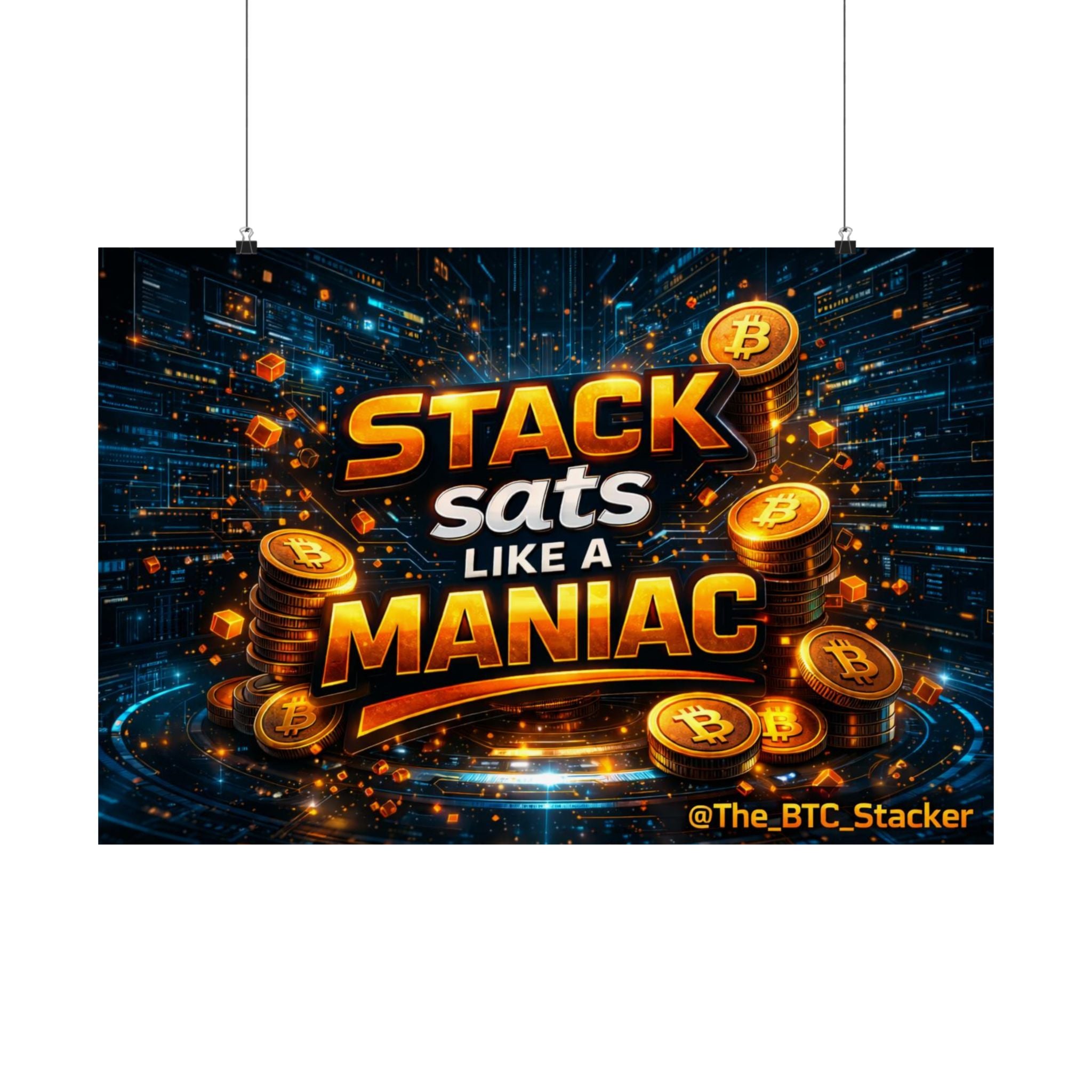 Cyber Bitcoin Matte Horizontal Posters