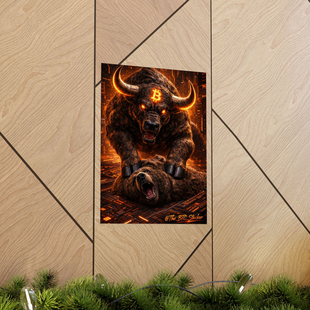 Bulls vs Bears Matte Vertical Posters