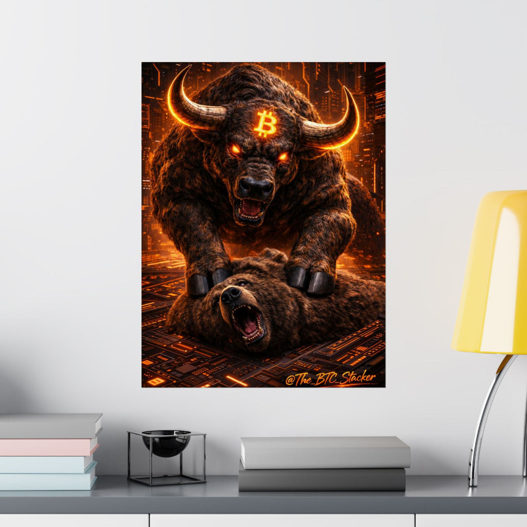 Bulls vs Bears Matte Vertical Posters