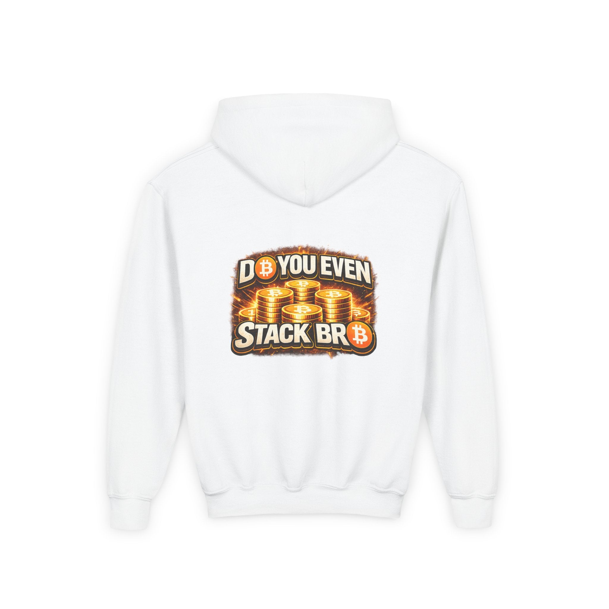 Bitcoin Logo Double Sided Youth Heavy Blend Hooded Sweatshirt