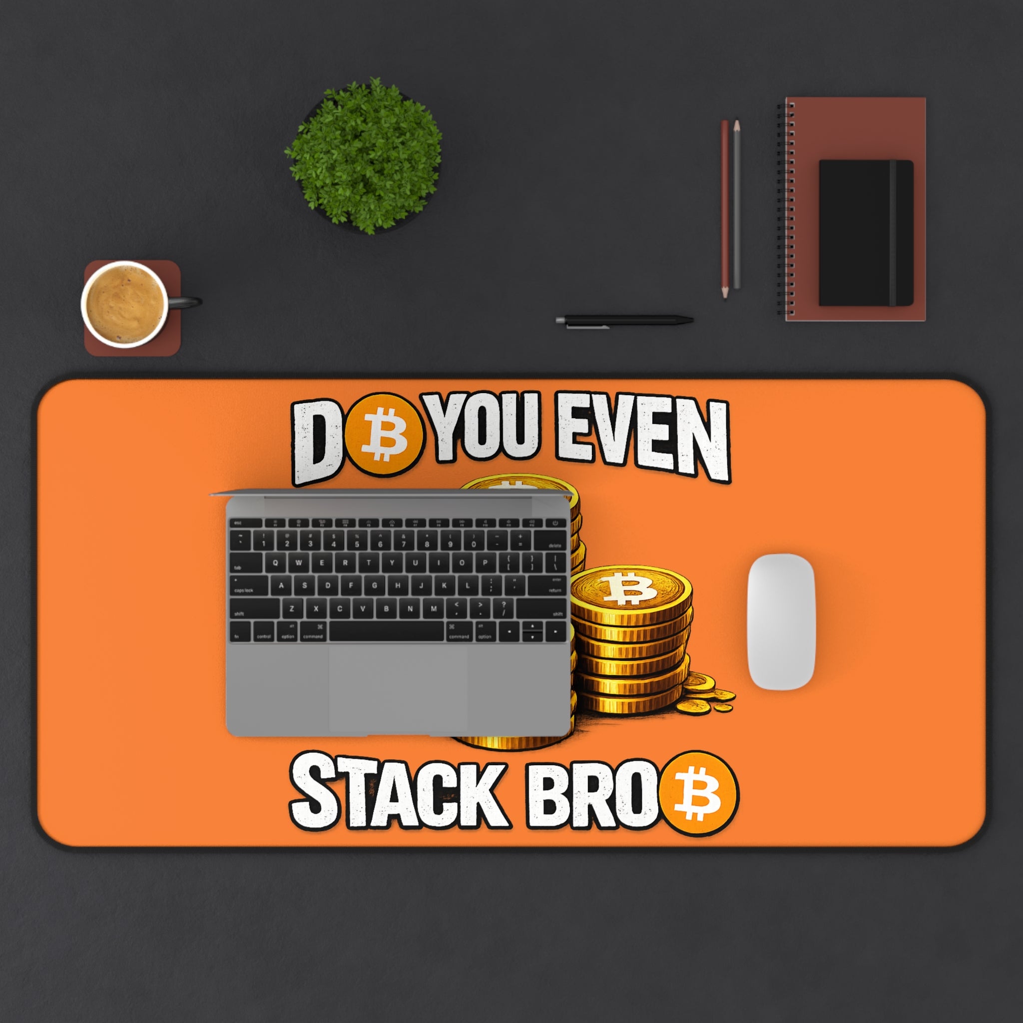 Do You Even Stack Bro Orange Desk Mat