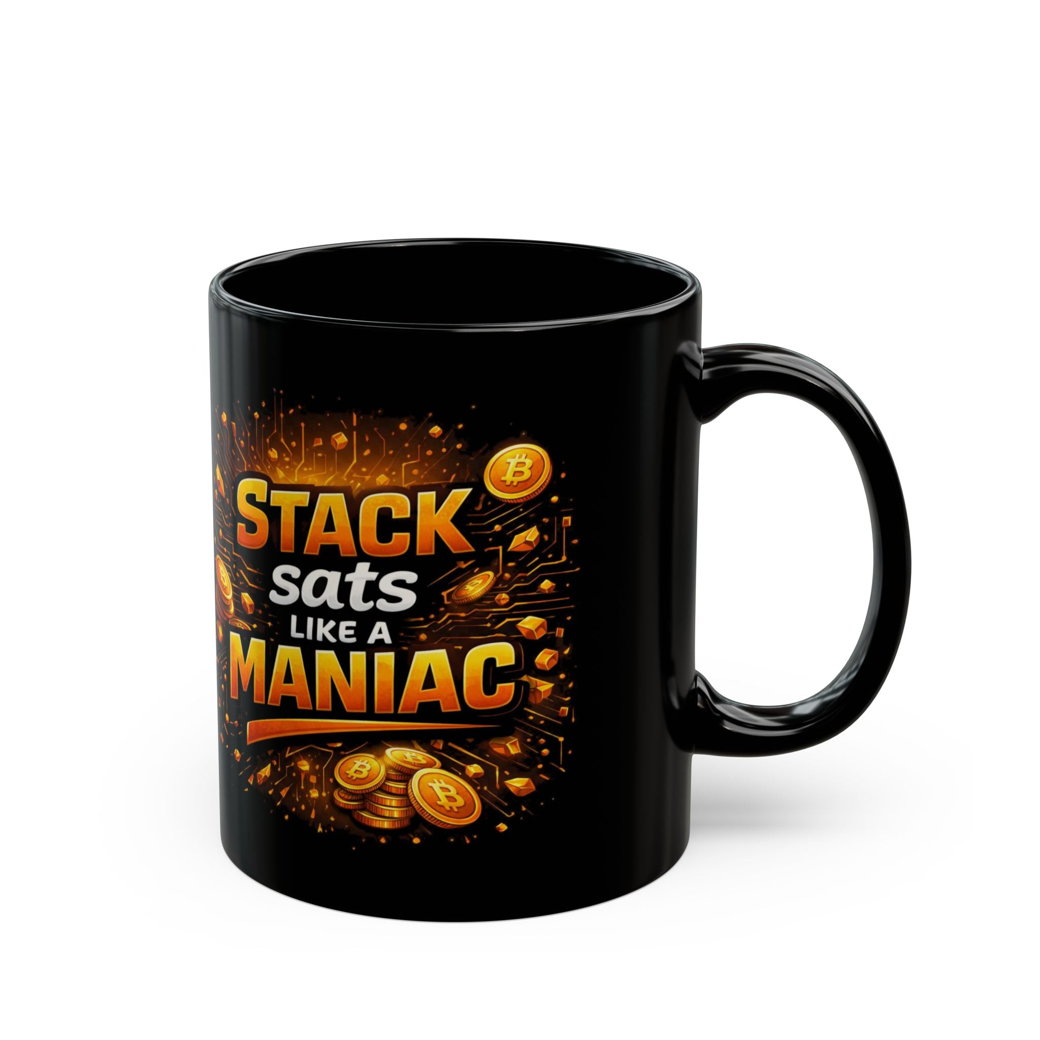 Stack Sats Abstract Black Mug (11oz, 15oz)