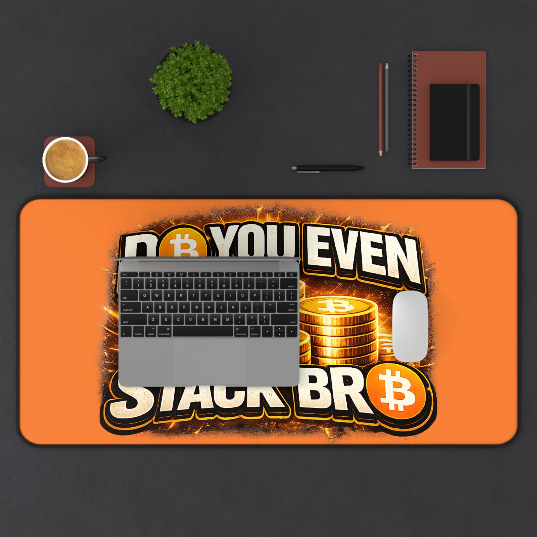 Do You Even Stack Bro Full Art Orange Desk Mat