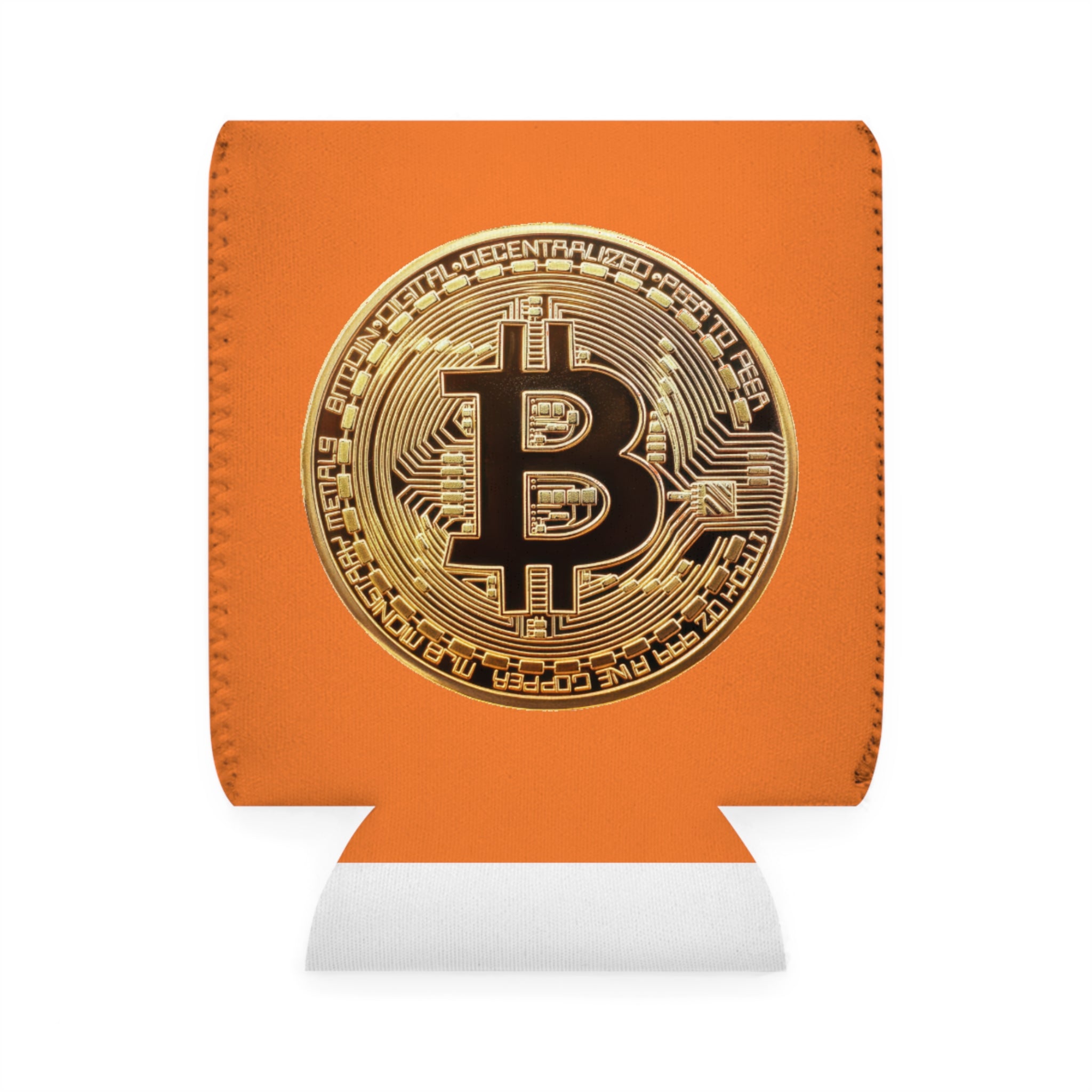 Orange Bitcoin Can Cooler Sleeve