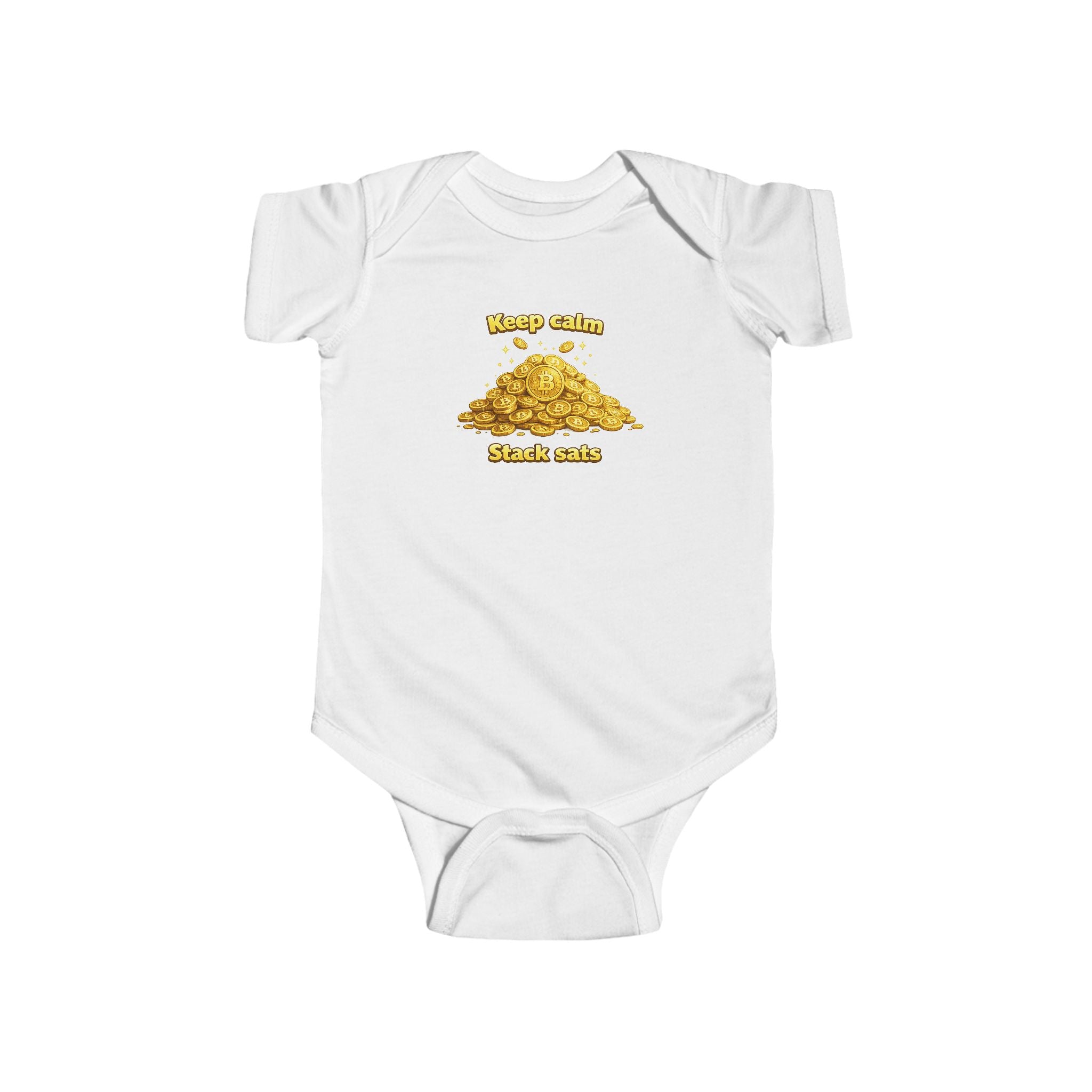 Keep Calm Stack Sats Infant Fine Jersey Bodysuit