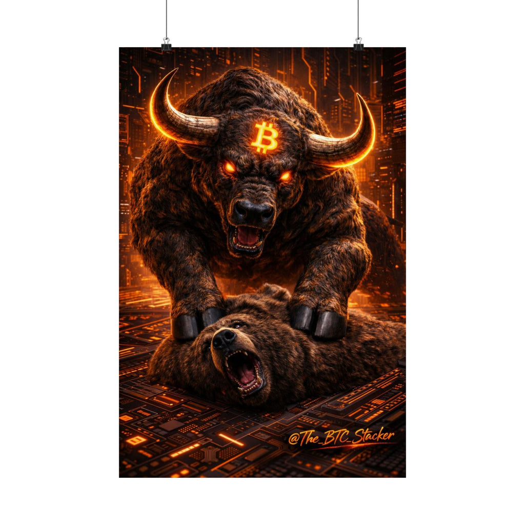 Bulls vs Bears Matte Vertical Posters