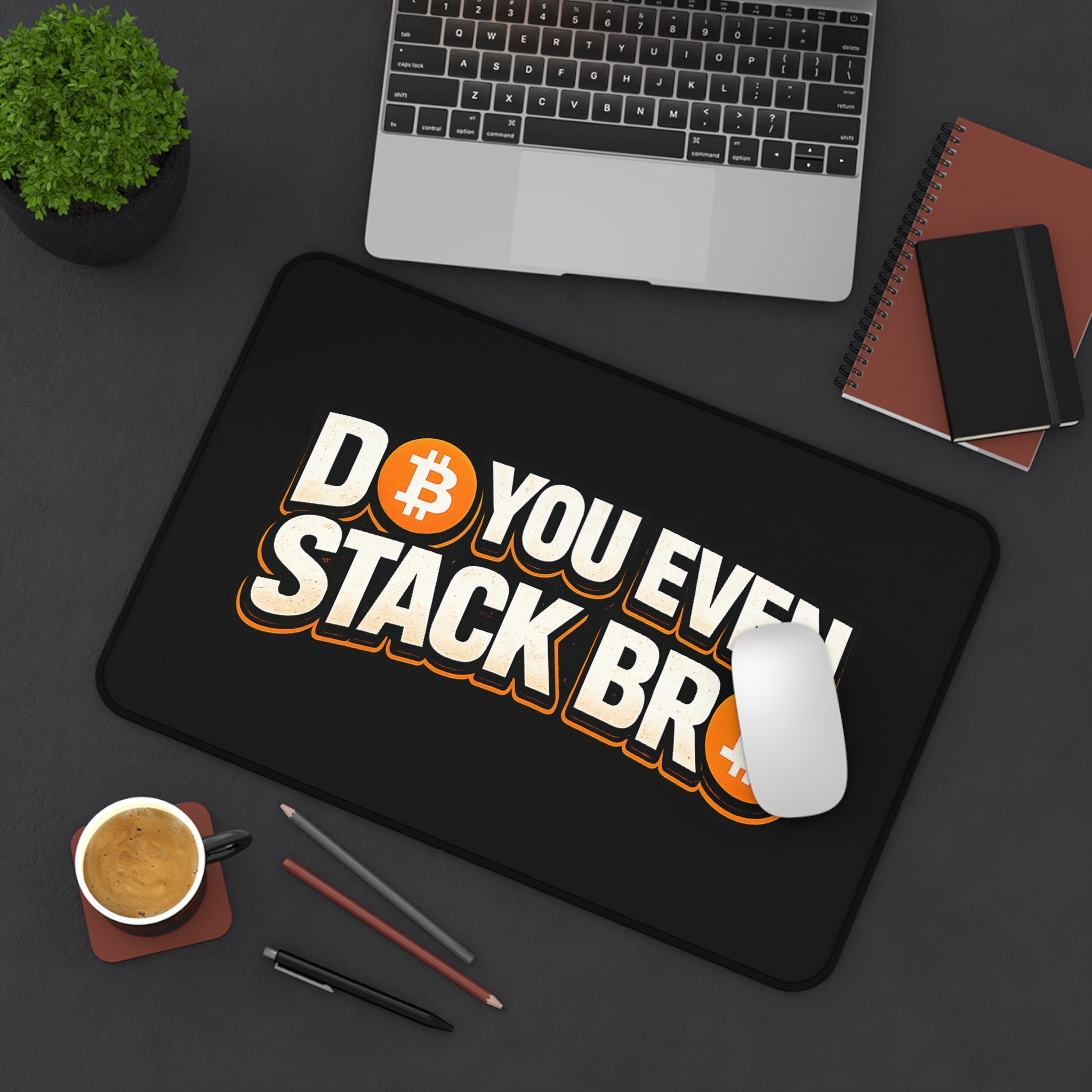 Do You Even Stack Black Desk Mat