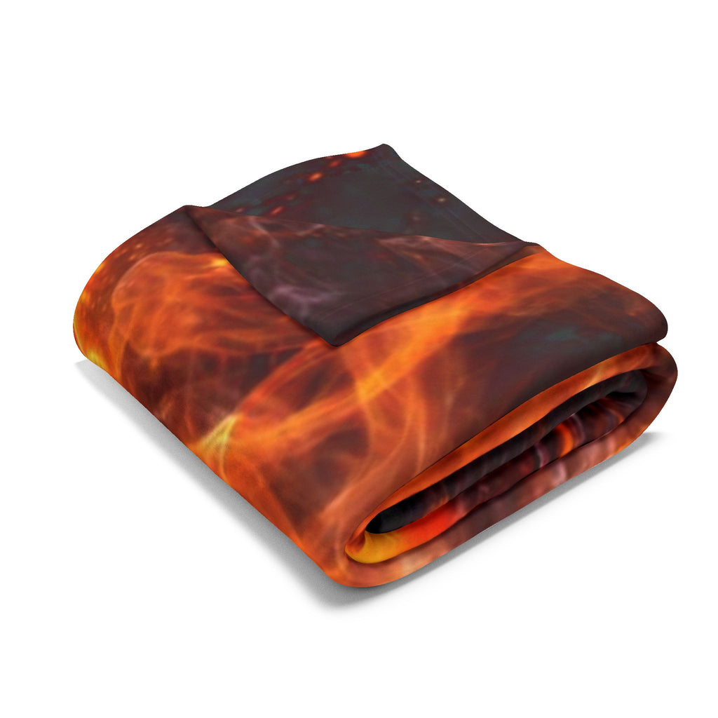 Flaming Bitcoin Arctic Fleece Blanket