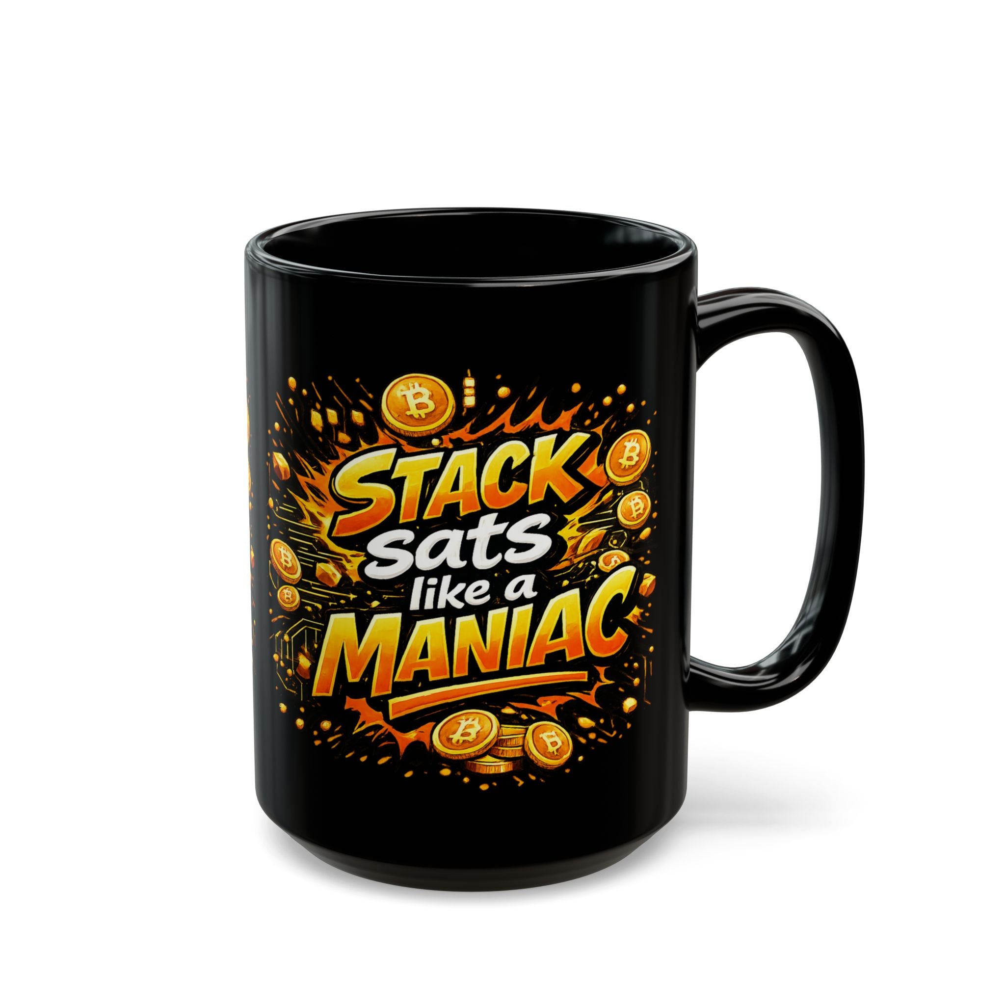 Stack Sats Abstract Black Mug (11oz, 15oz)