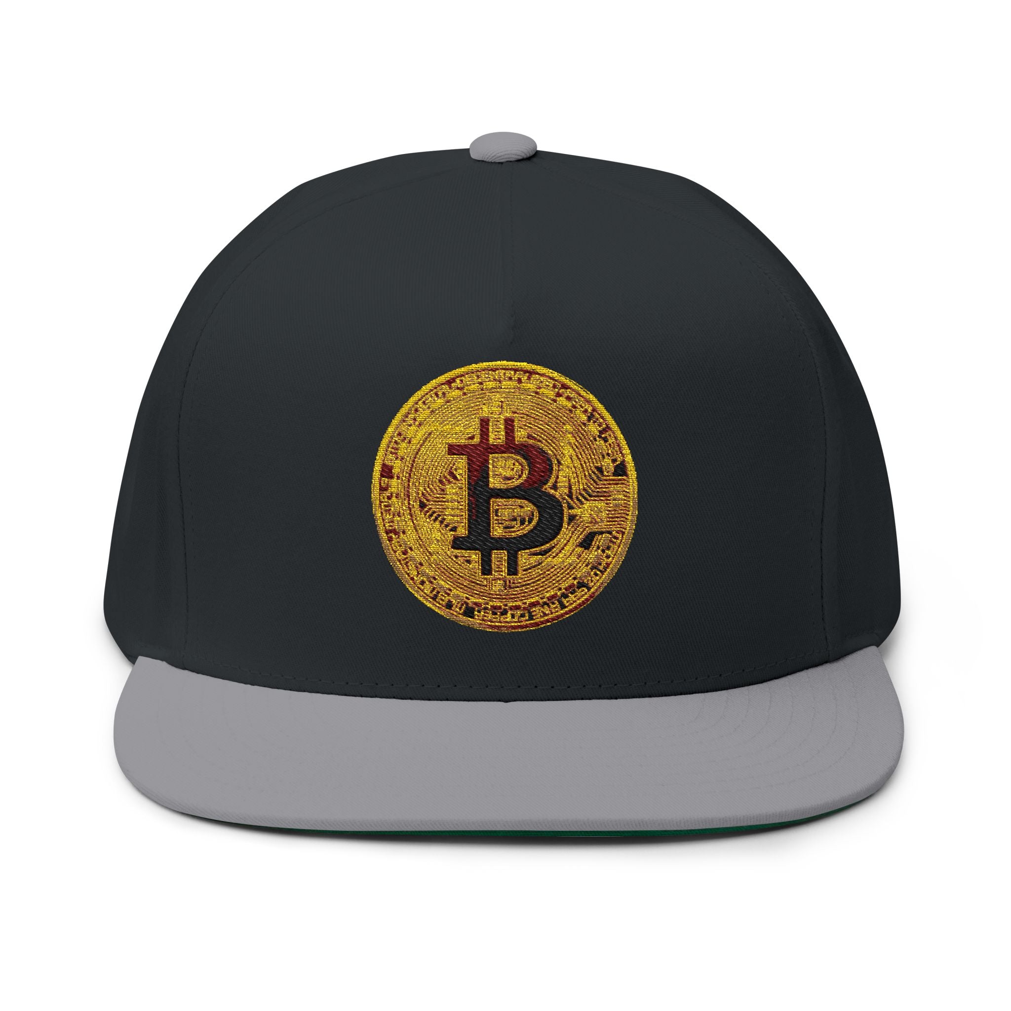 Bitcoin Logo Flat Bill Cap (Embroidery)