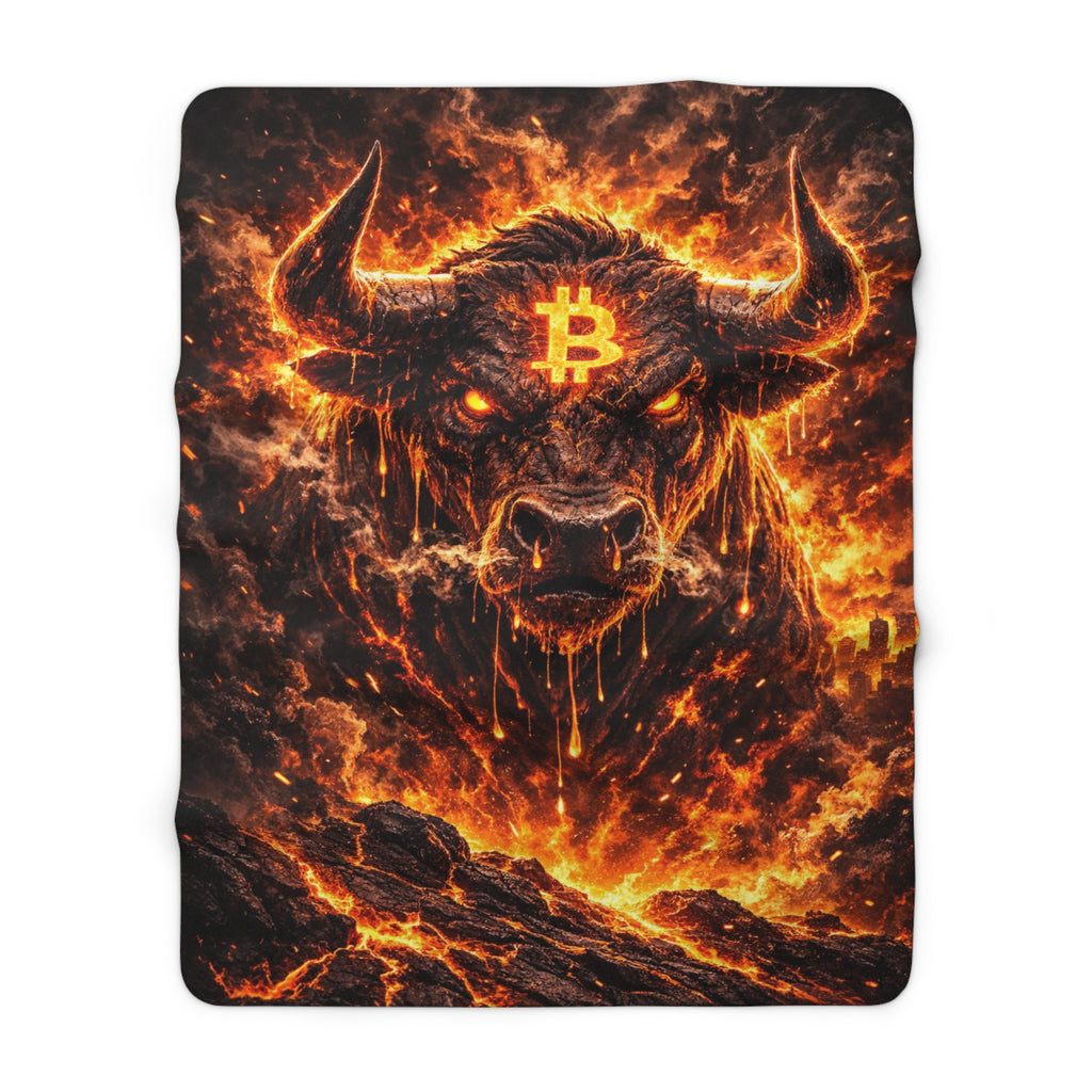 Bitcoin Bull Sherpa Fleece Blanket