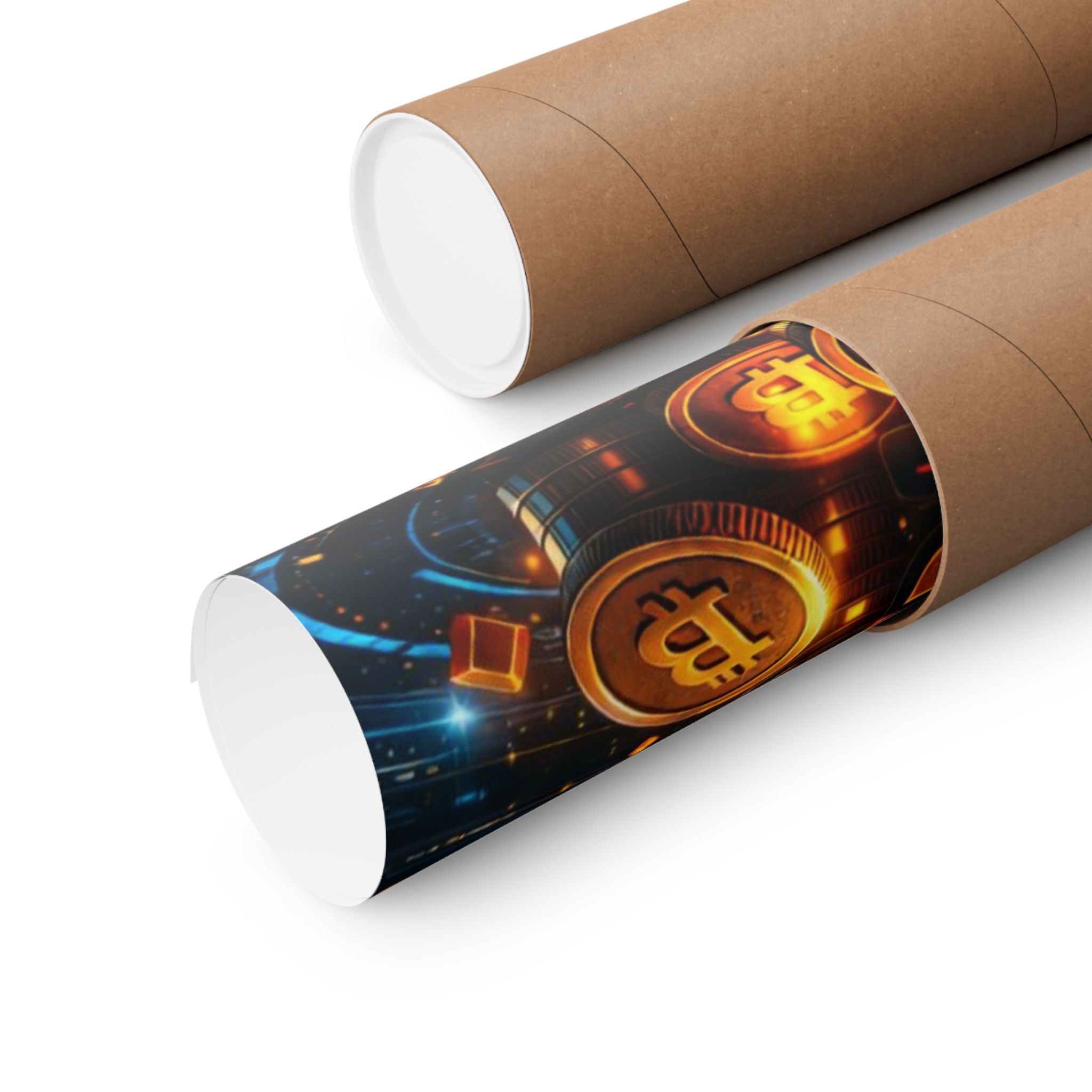 Cyber Bitcoin Matte Horizontal Posters