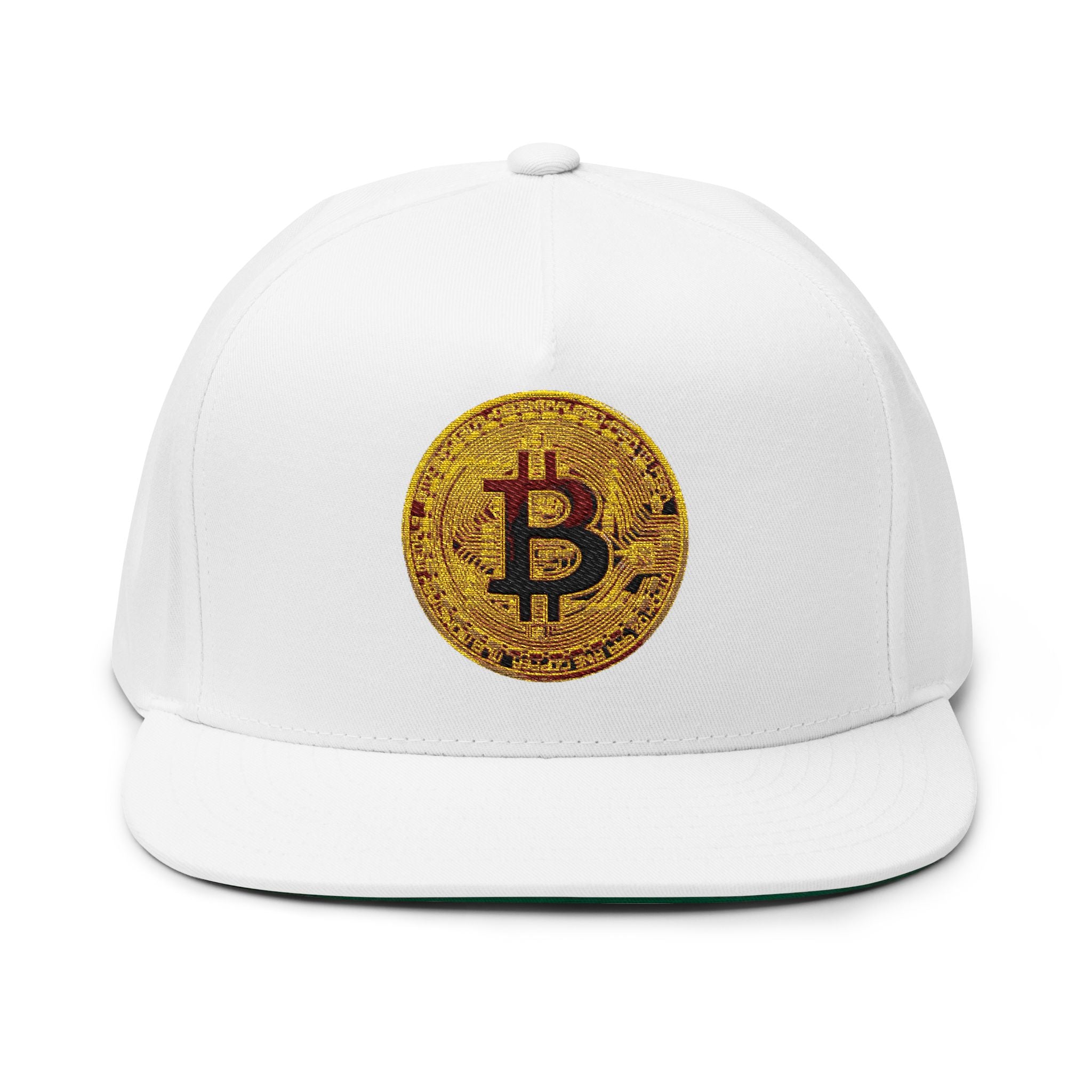 Bitcoin Logo Flat Bill Cap (Embroidery)