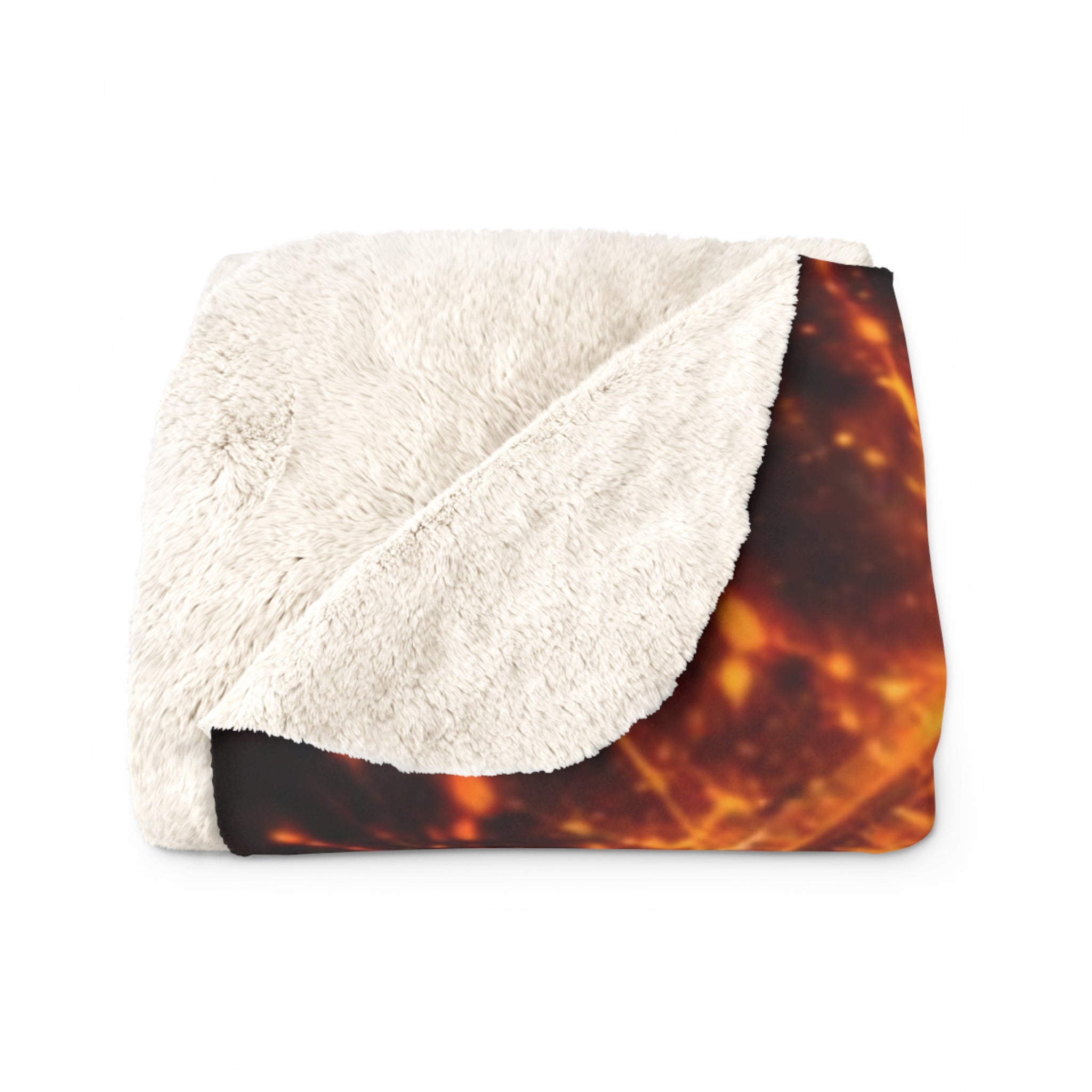Flaming Bitcoin Sherpa Fleece Blanket