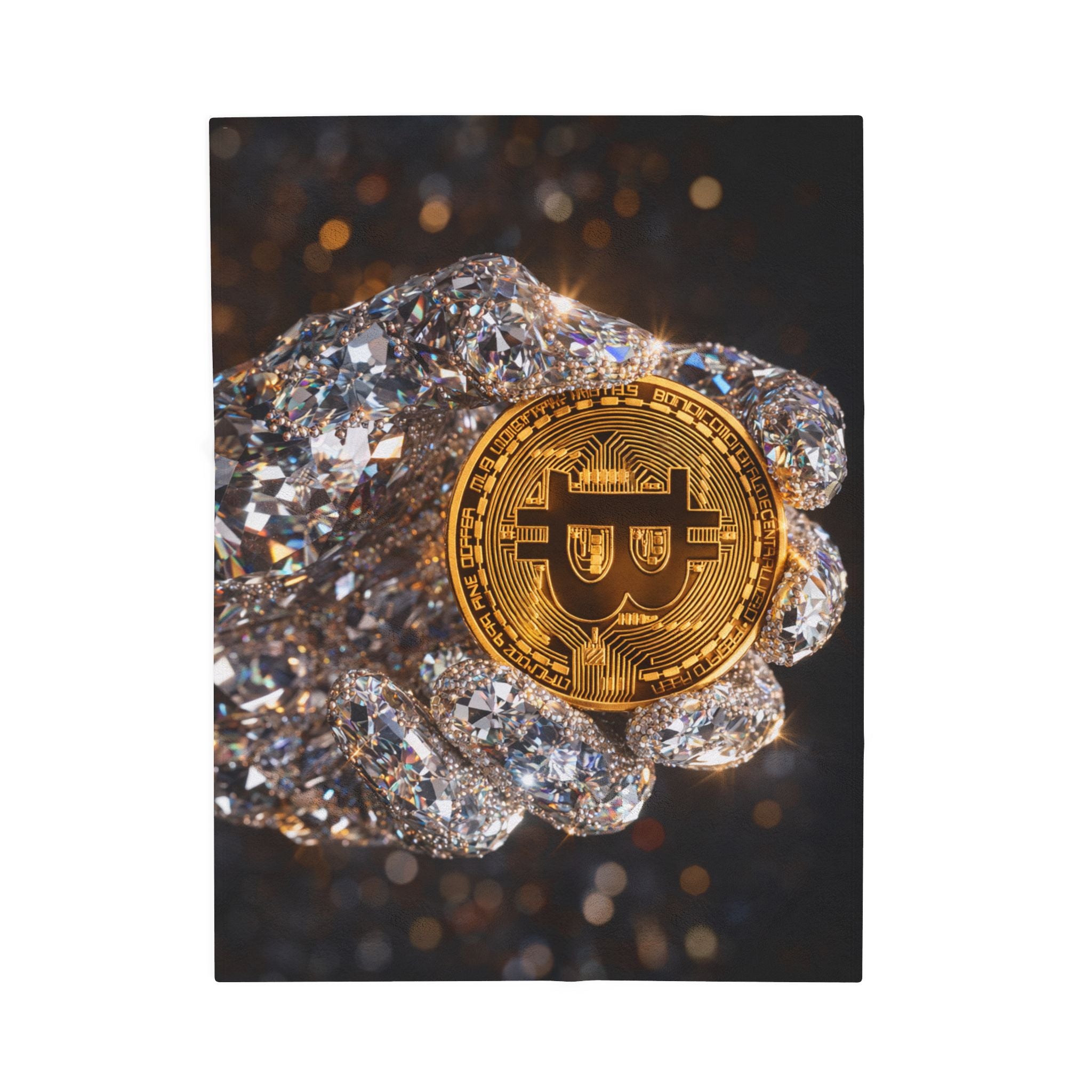 Diamond Hand Bitcoin Velveteen Plush Blanket
