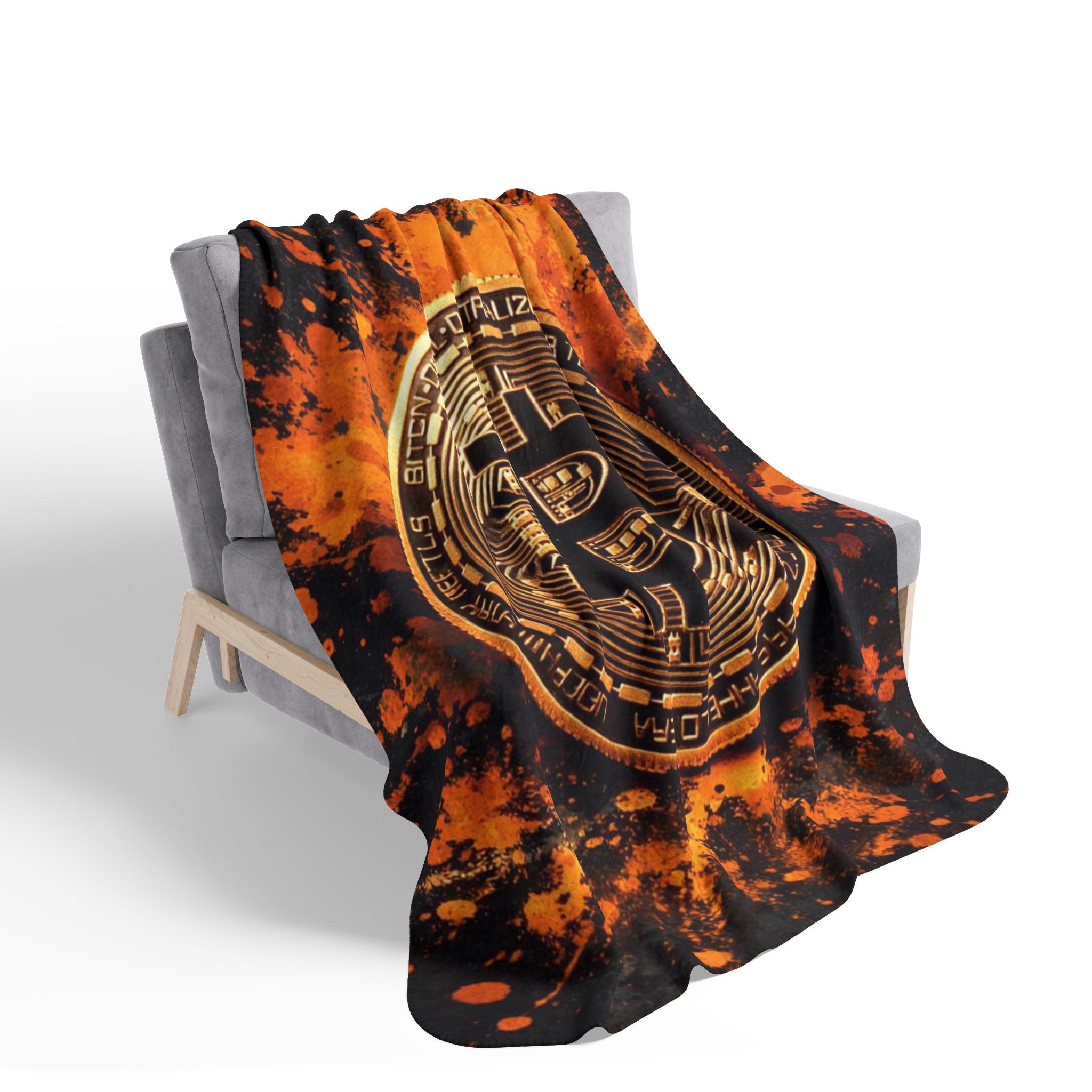 Bitcoin Full Art Fleece Sherpa Blanket