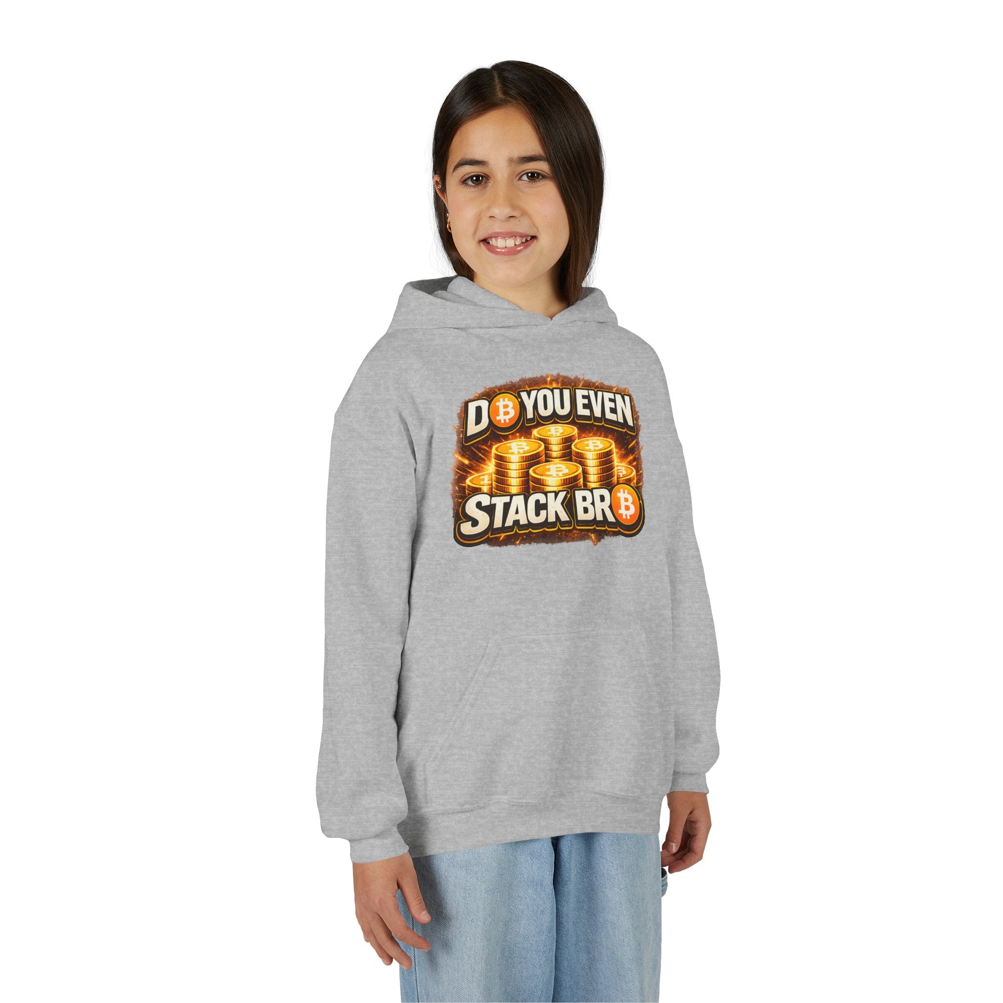 Do You Even Stack Bro Double Sided Youth Heavy Blend Hooded Sweatshirt
