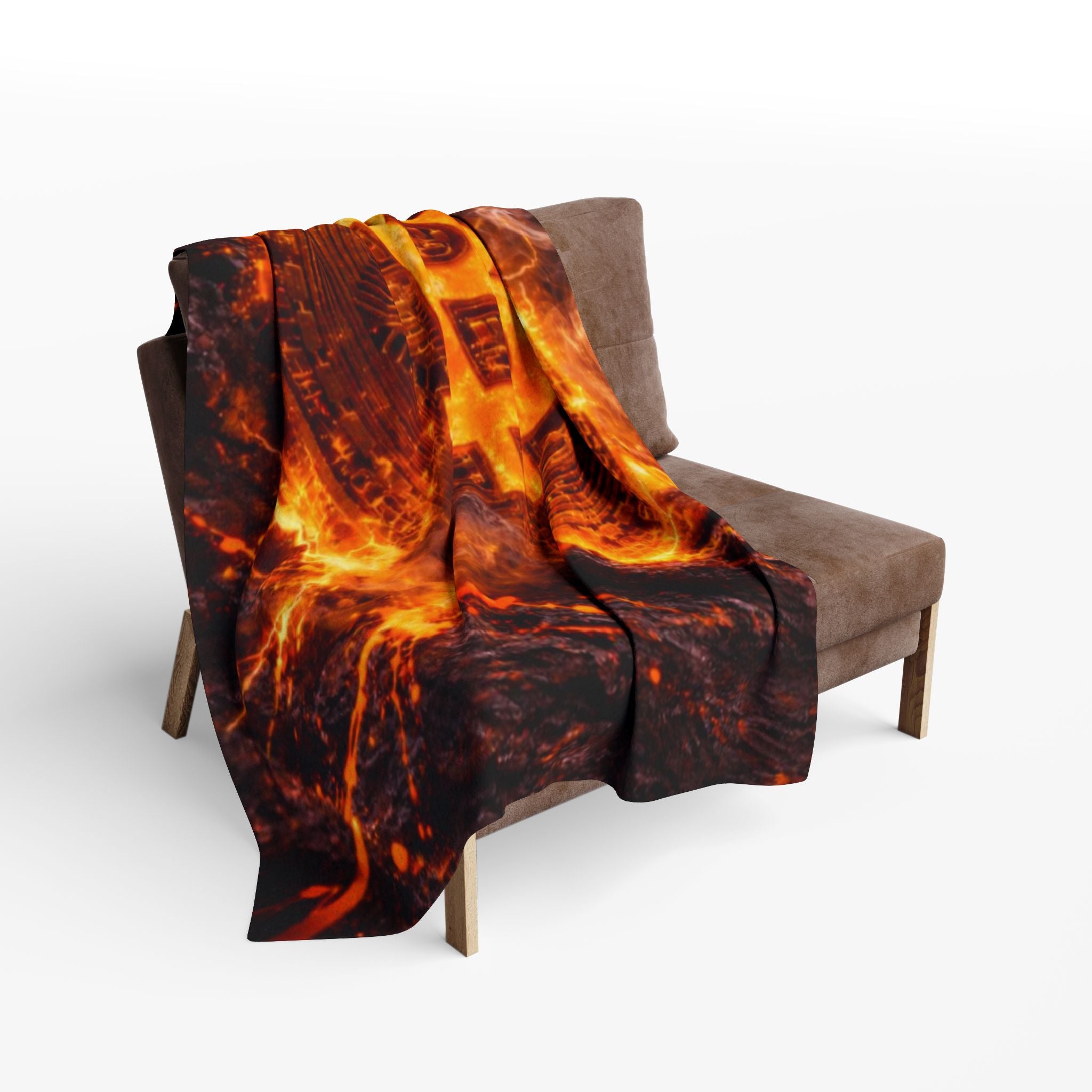Flaming Bitcoin Arctic Fleece Blanket