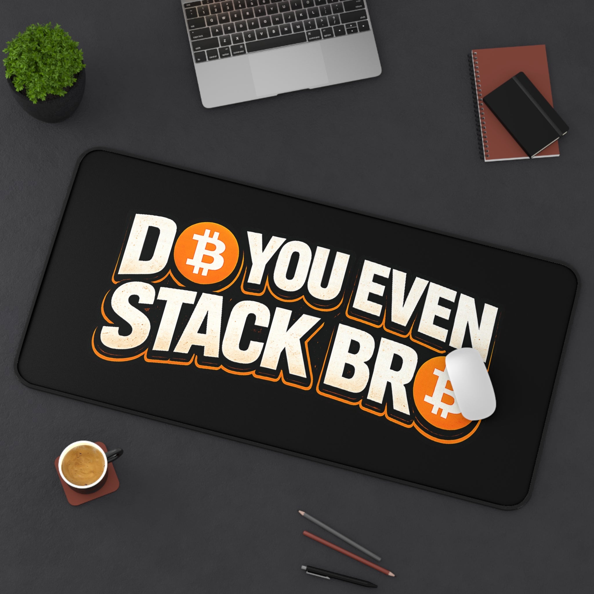 Do You Even Stack Black Desk Mat