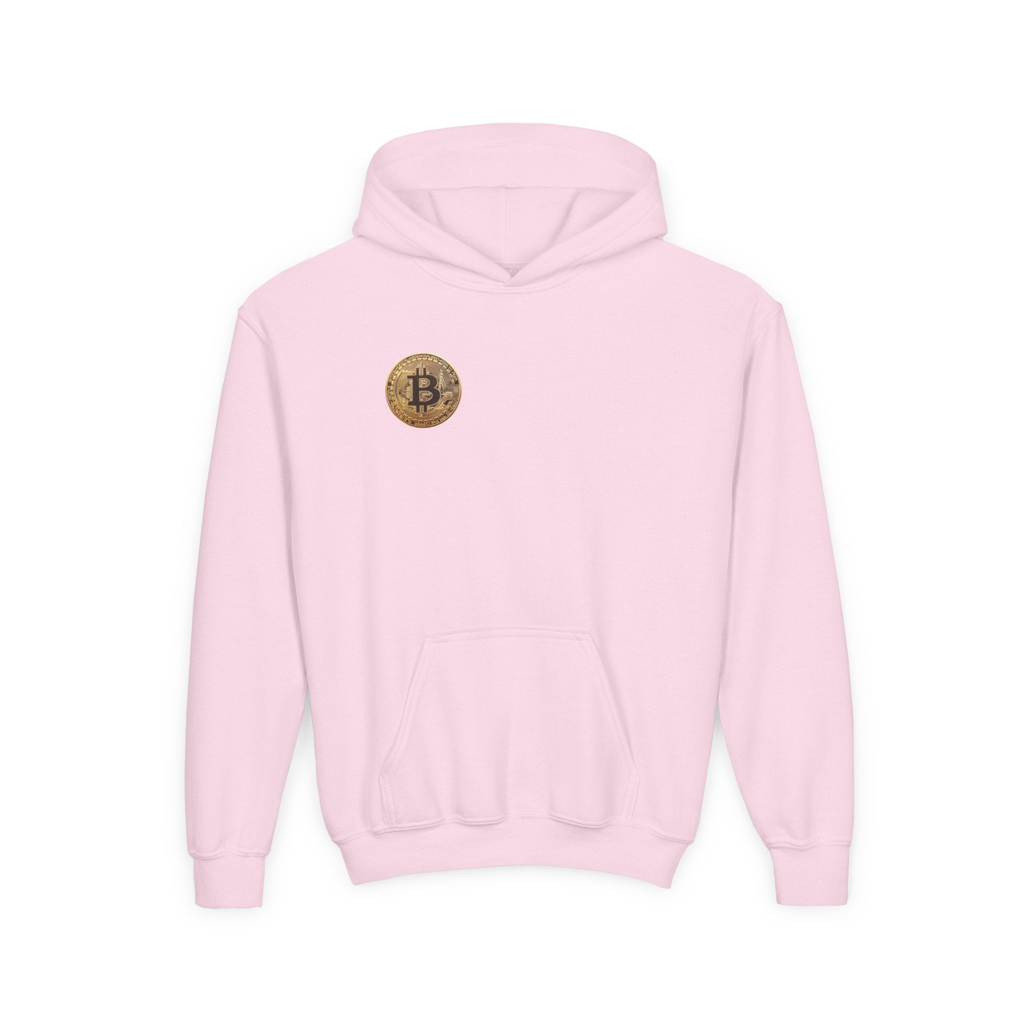 Bitcoin Logo Double Sided Youth Heavy Blend Hooded Sweatshirt