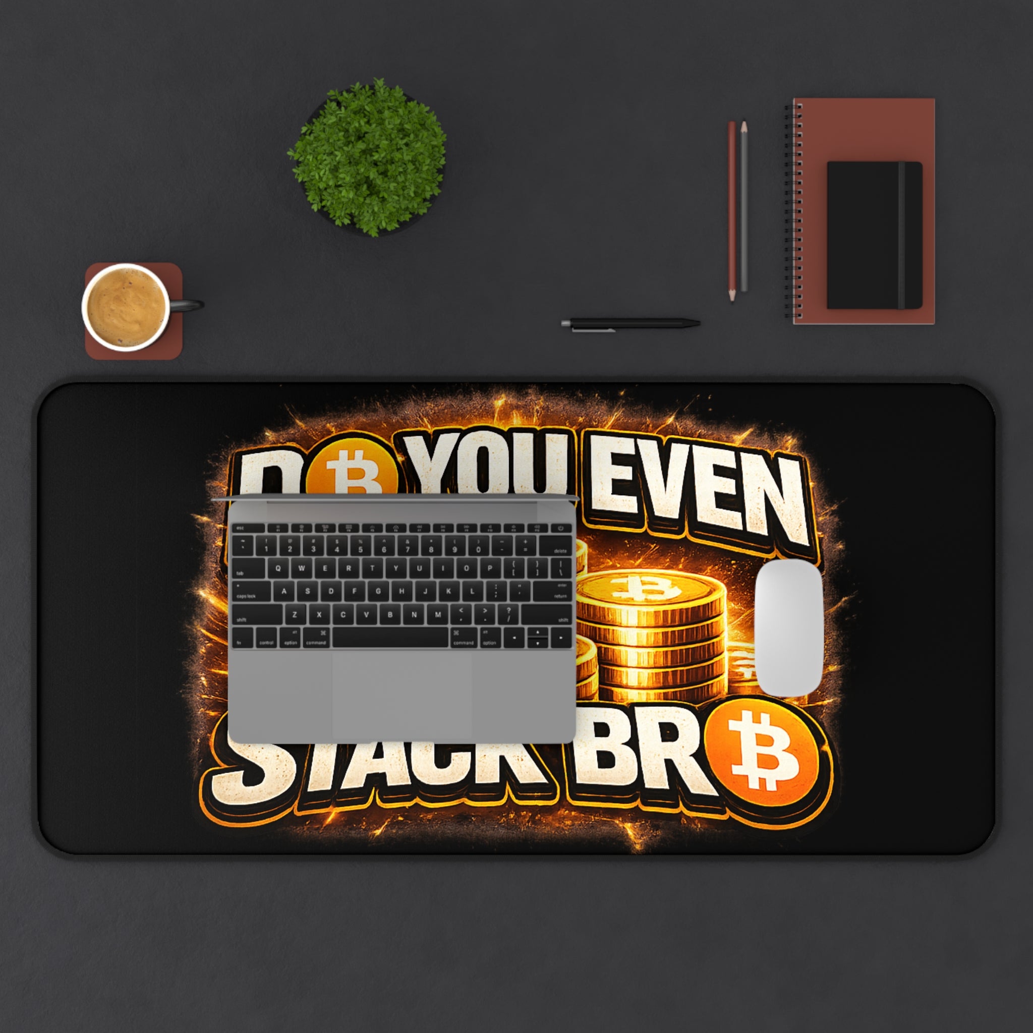 Do You Even Stack Bro Full Art Black Desk Mat
