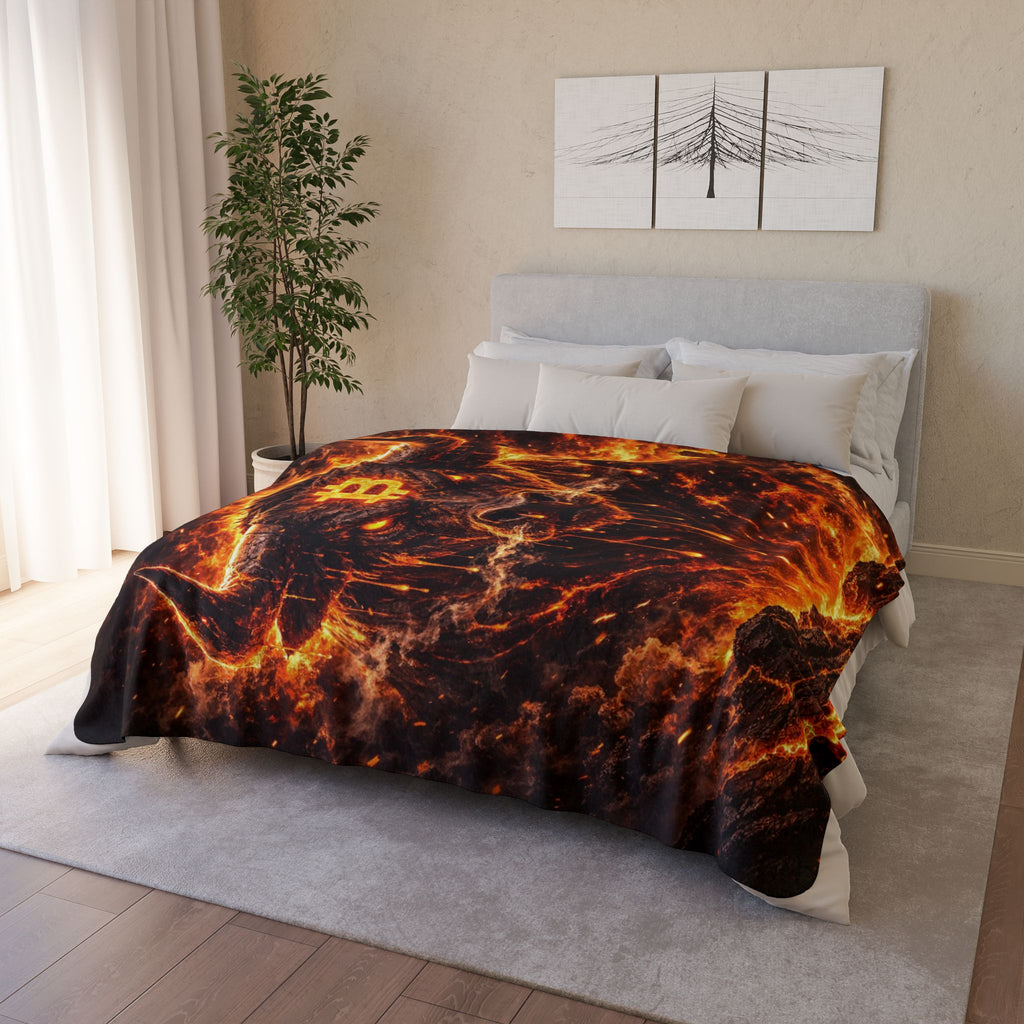 Bitcoin Bull Fleece Sherpa Blanket