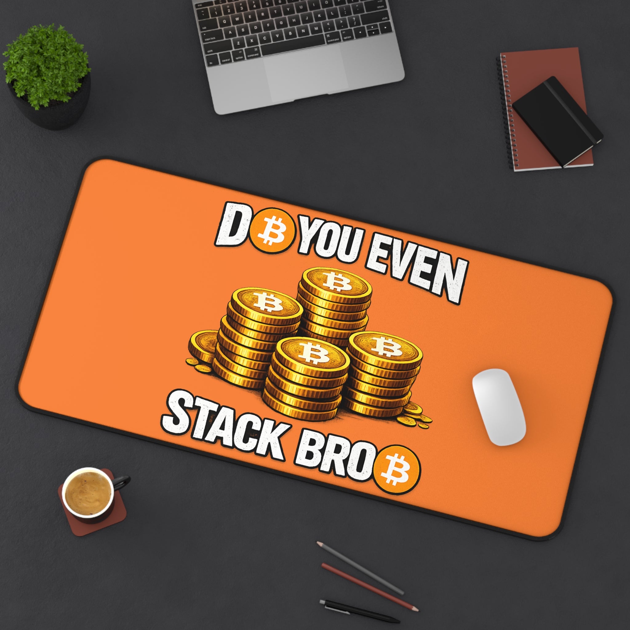 Do You Even Stack Bro Orange Desk Mat