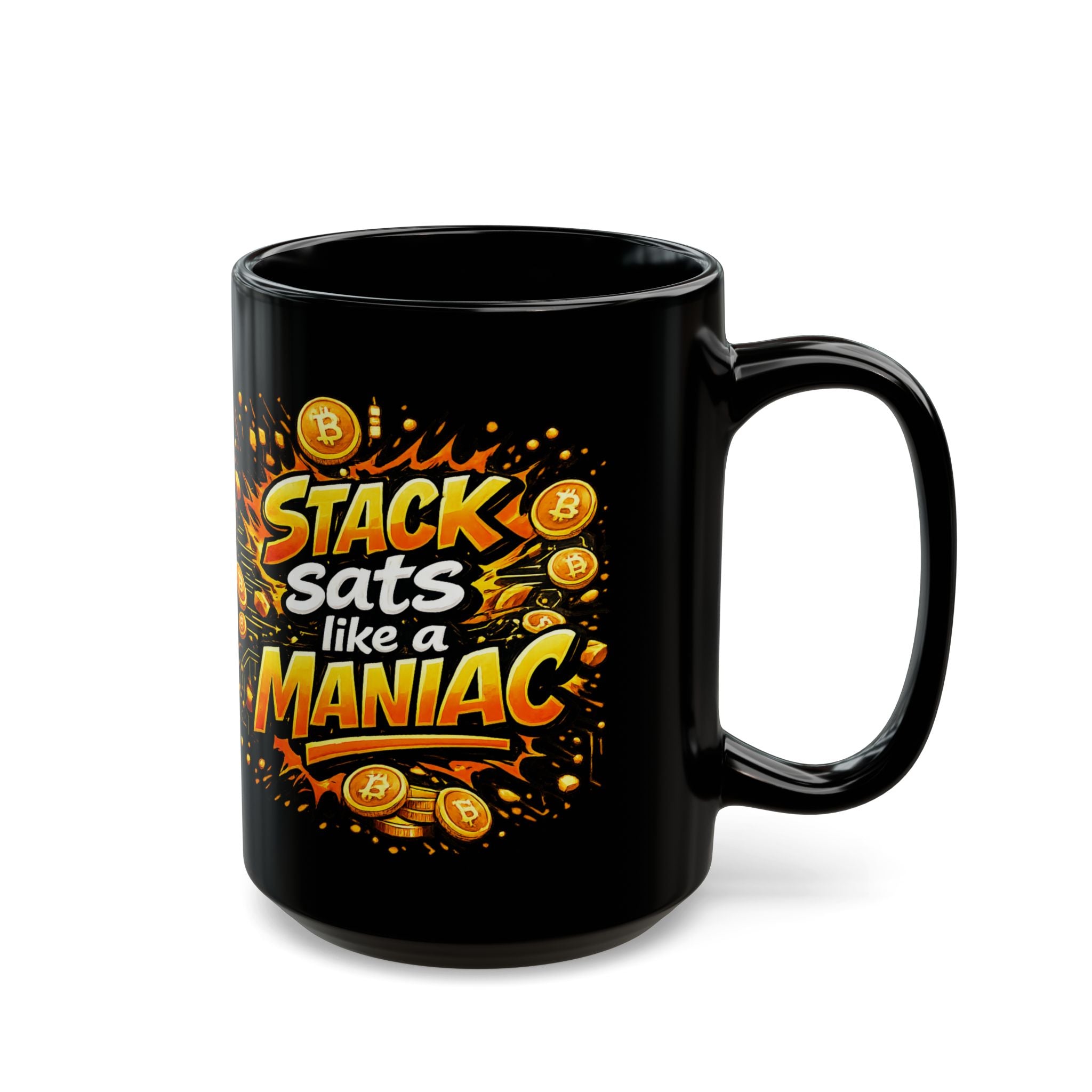 Stack Sats Abstract Black Mug (11oz, 15oz)