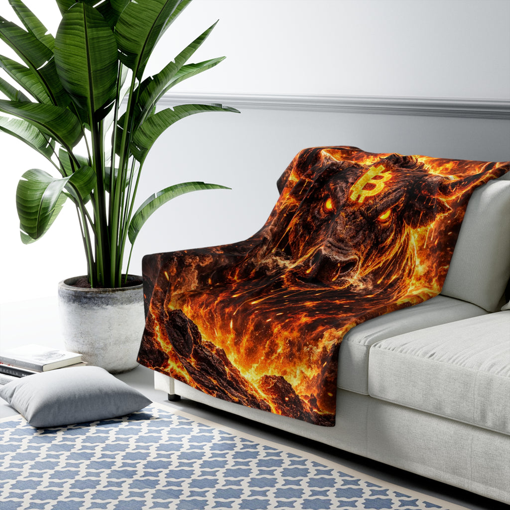 Bitcoin Bull Sherpa Fleece Blanket