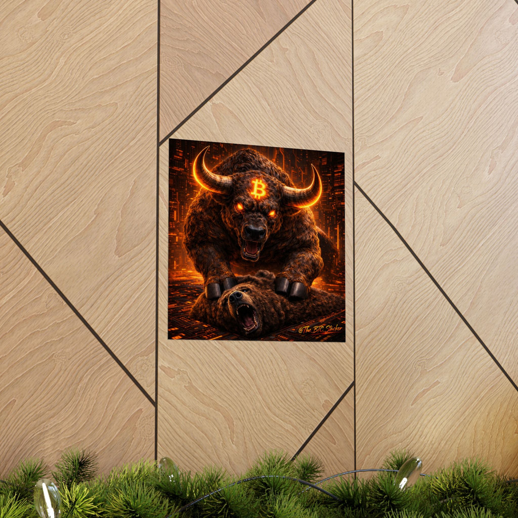 Bulls vs Bears Matte Vertical Posters