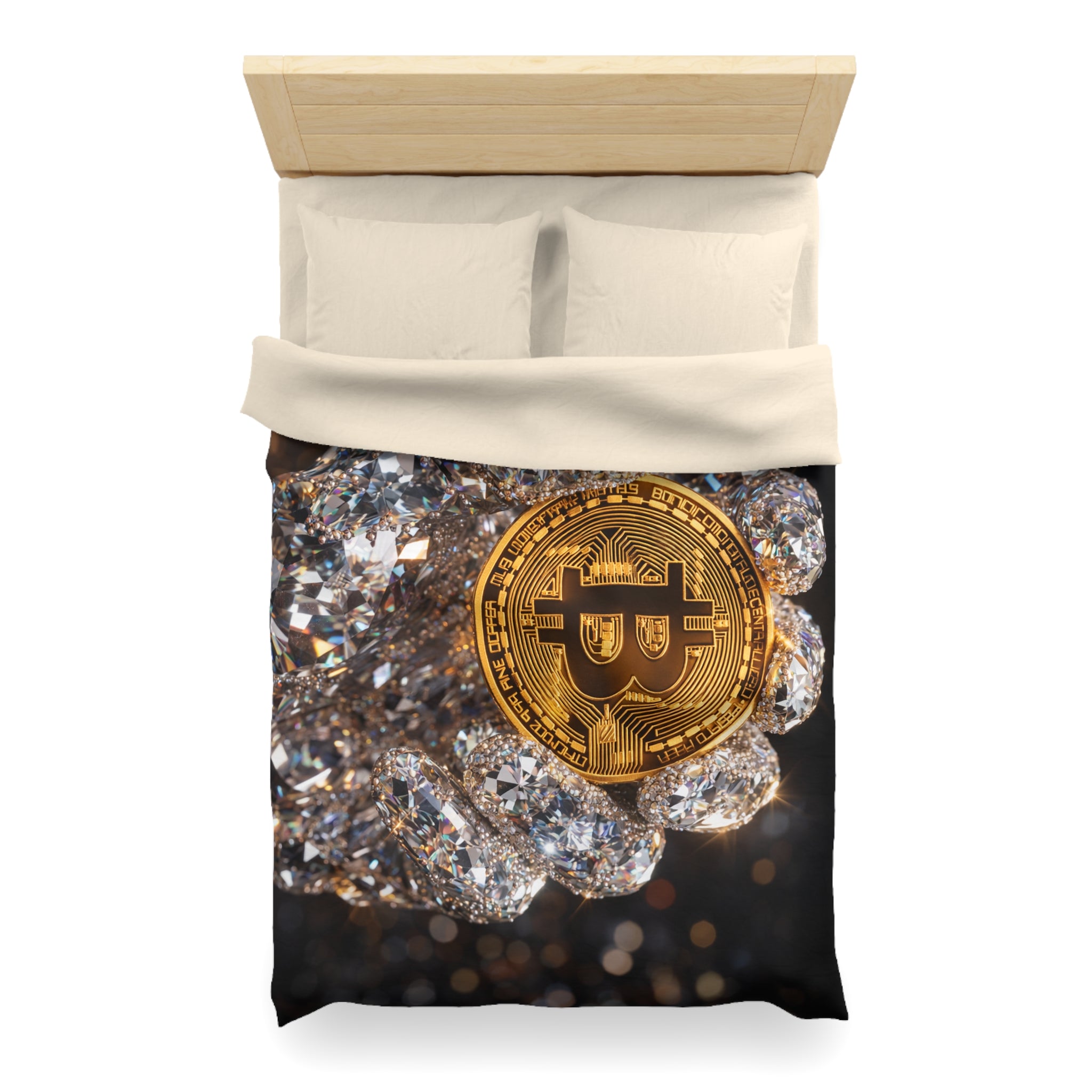 Diamond Hand Bitcoin Microfiber Duvet Cover