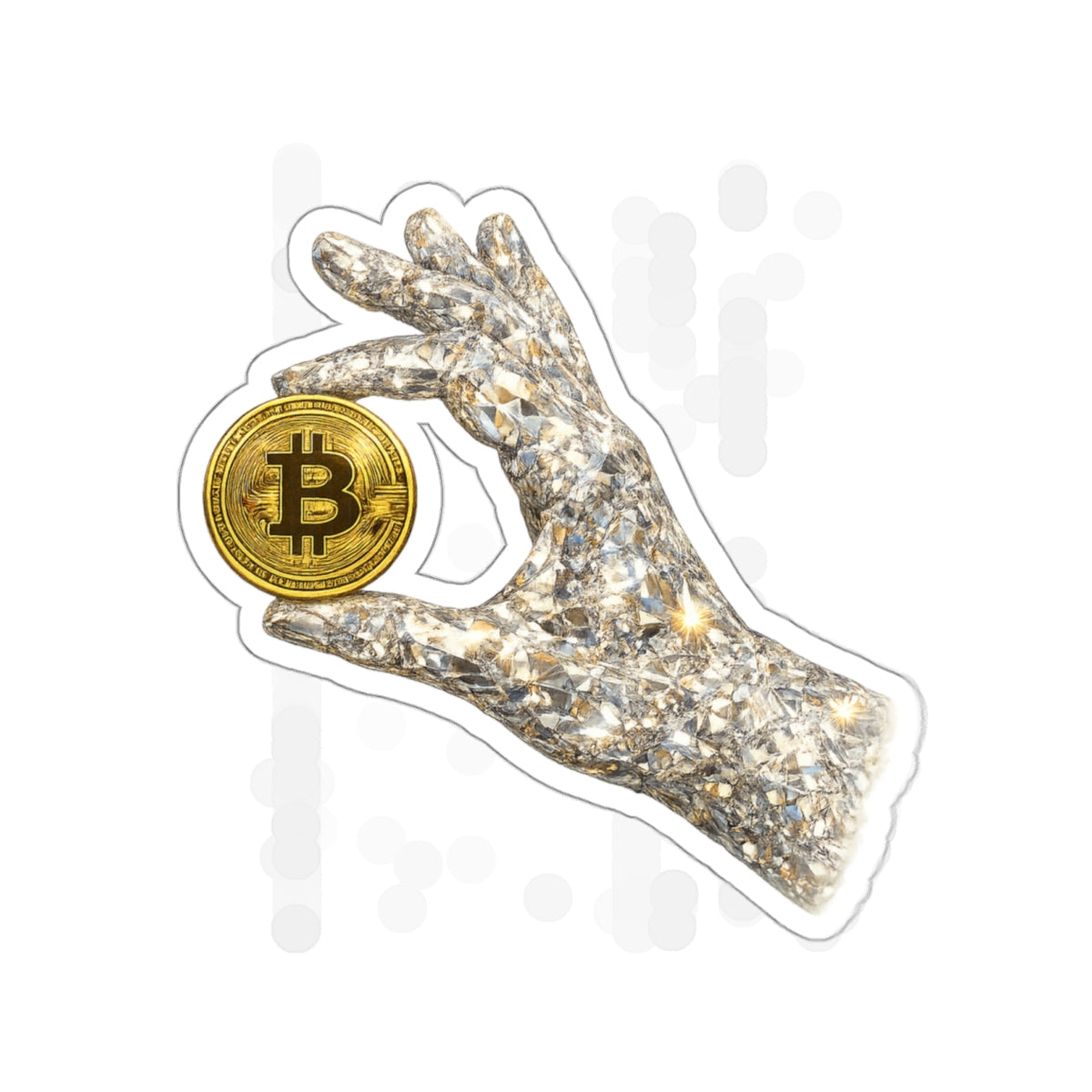 Diamond Hand Bitcoin Die-Cut Stickers