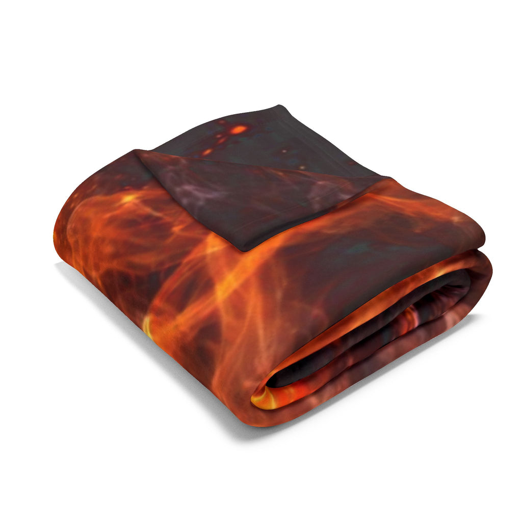 Flaming Bitcoin Arctic Fleece Blanket