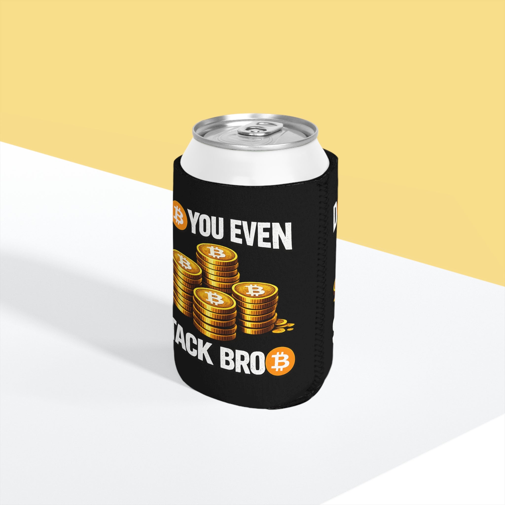 Black Do You Even Stack Bro Can Cooler Sleeve