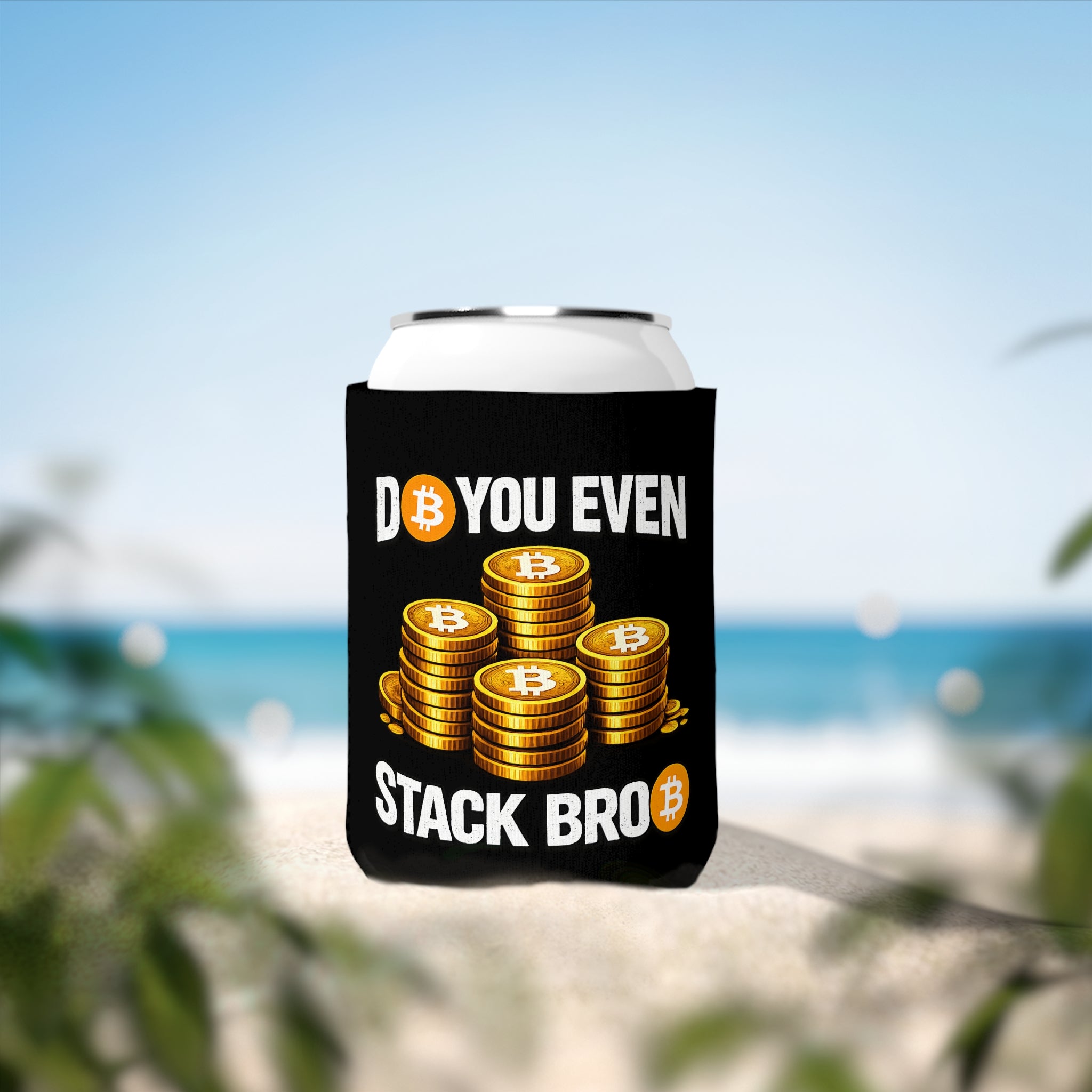 Black Do You Even Stack Bro Can Cooler Sleeve
