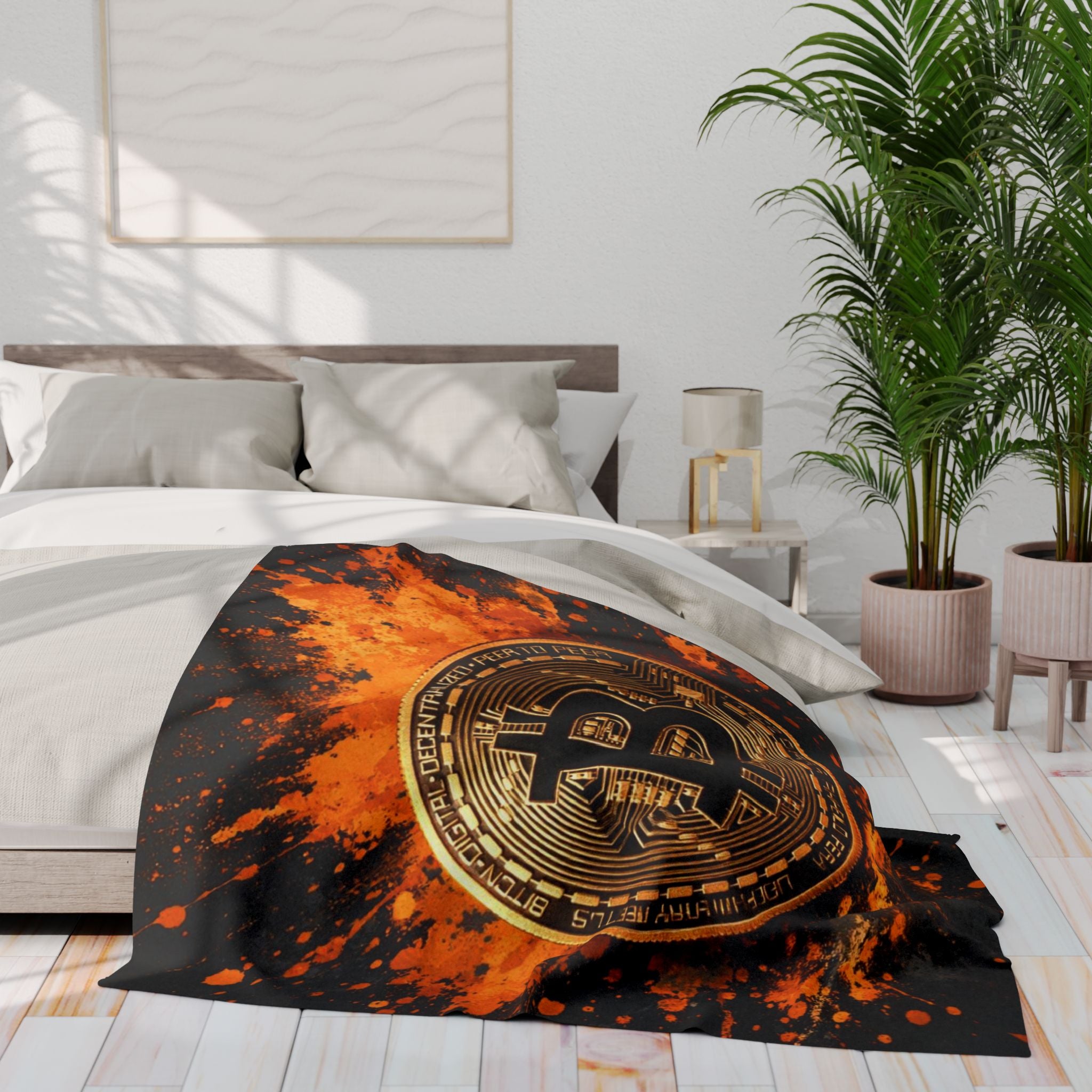 Bitcoin Full Art Arctic Fleece Blanket