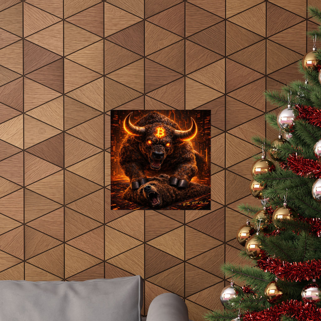 Bulls vs Bears Matte Vertical Posters