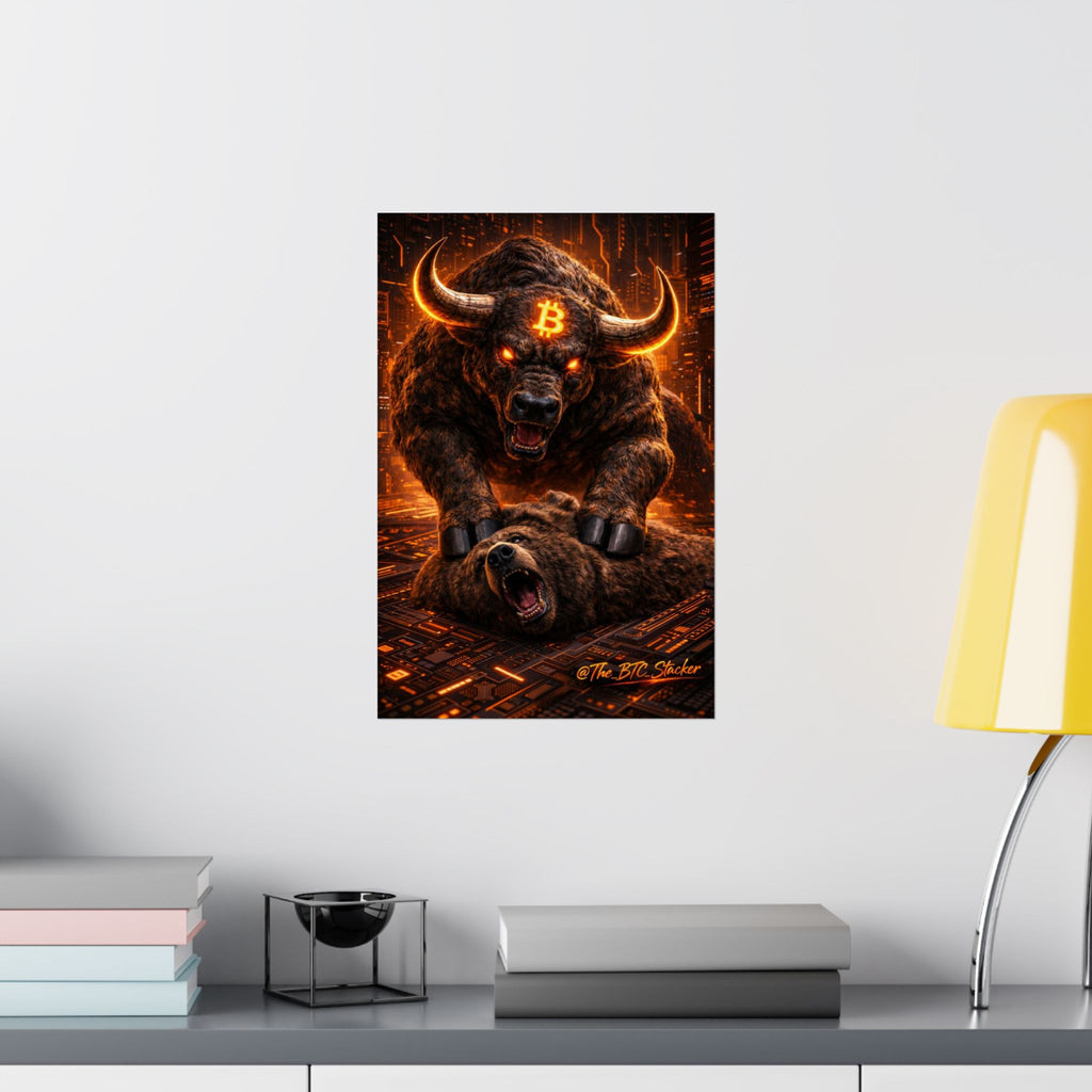 Bulls vs Bears Matte Vertical Posters