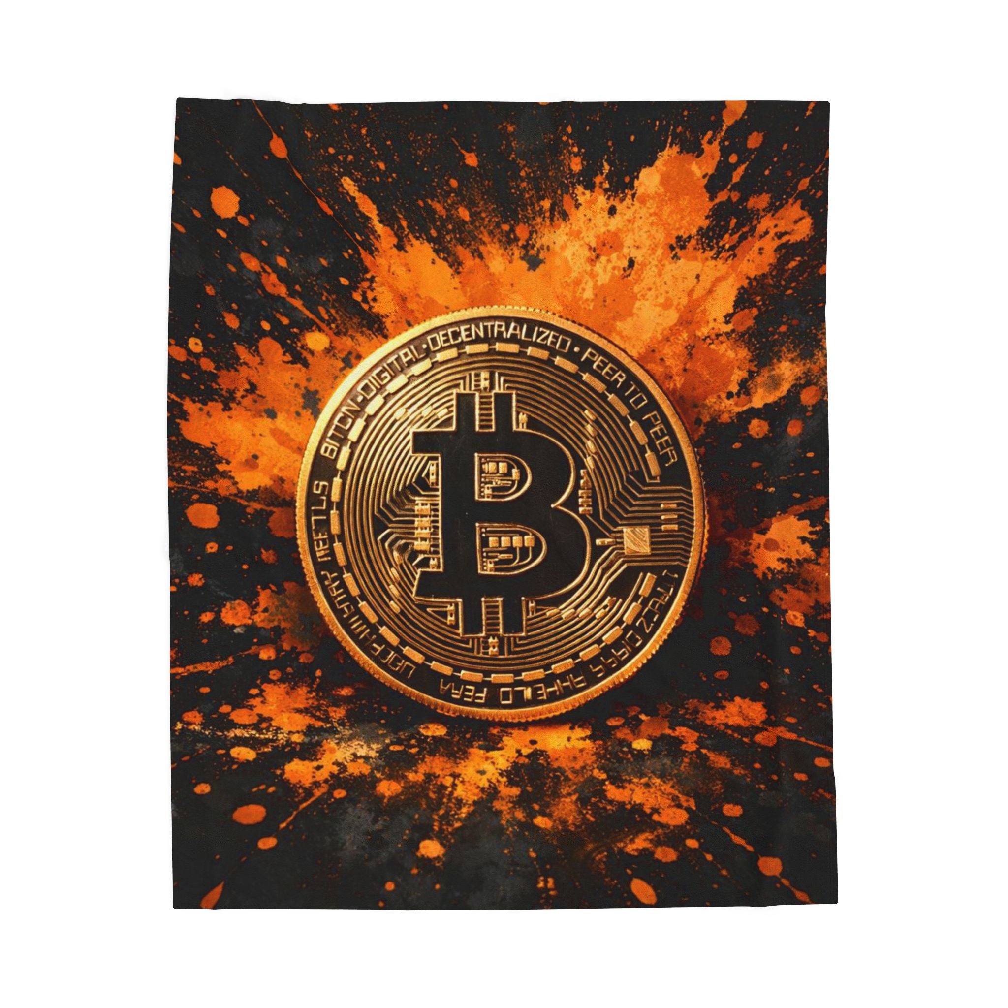 Bitcoin Full Art Velveteen Plush Blanket