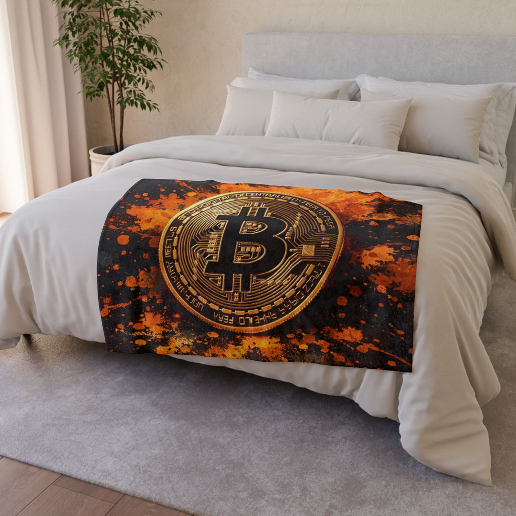 Bitcoin Full Art Soft Polyester Blanket
