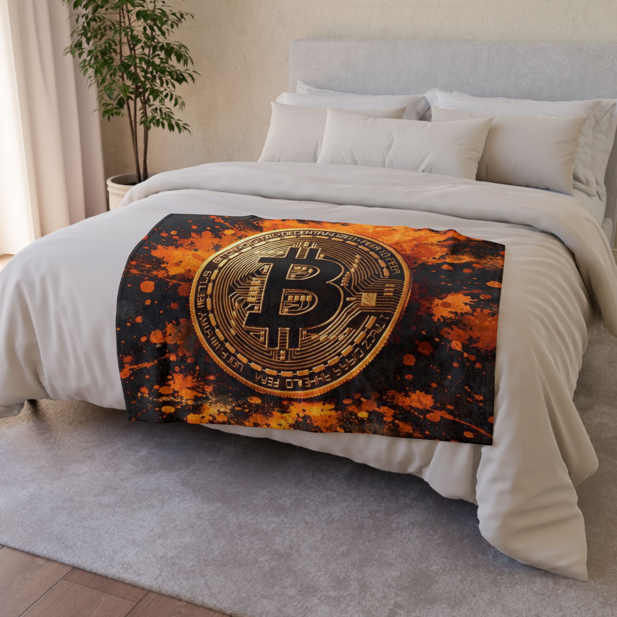Bitcoin Full Art Soft Polyester Blanket