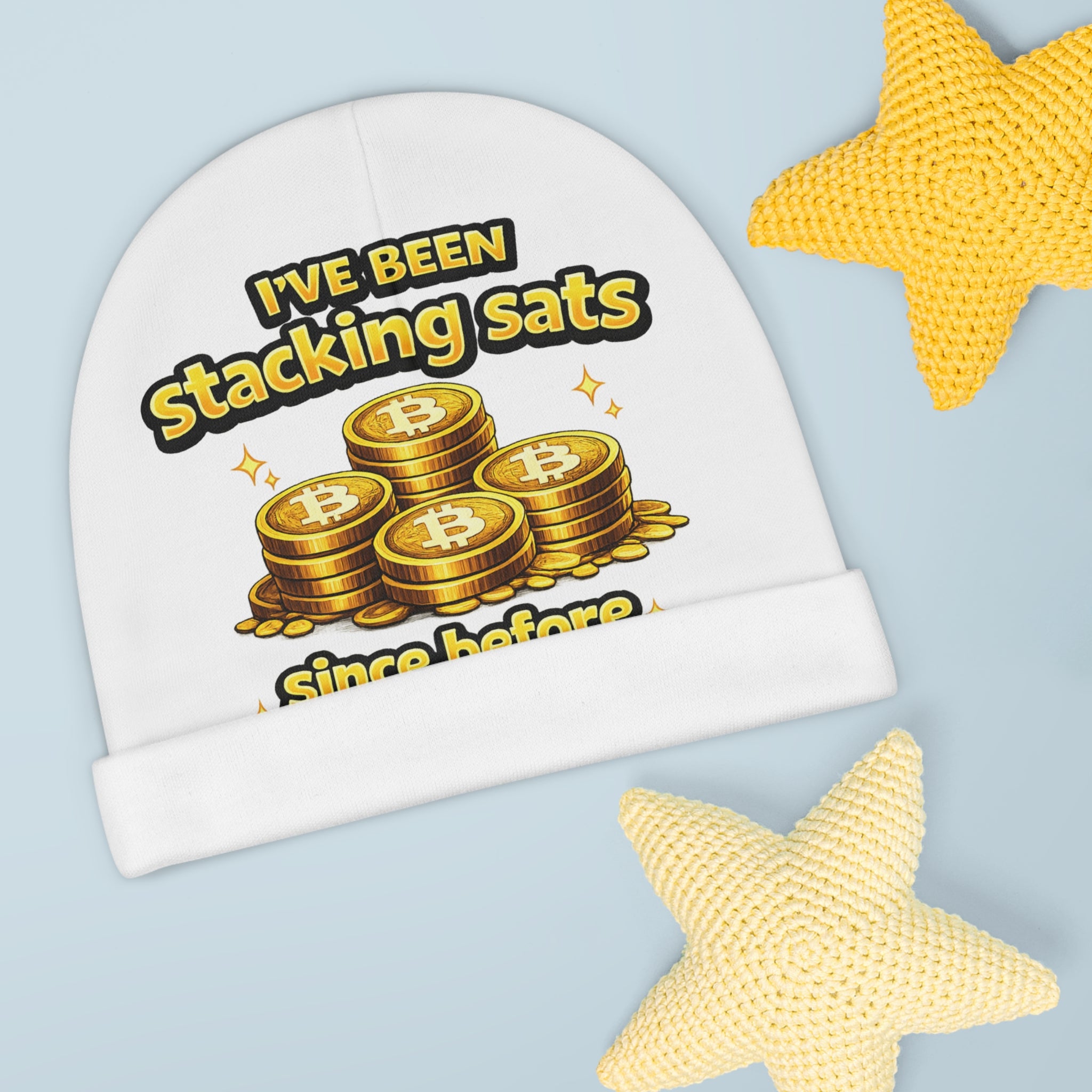 Stacking Bitcoin Baby Beanie (AOP)