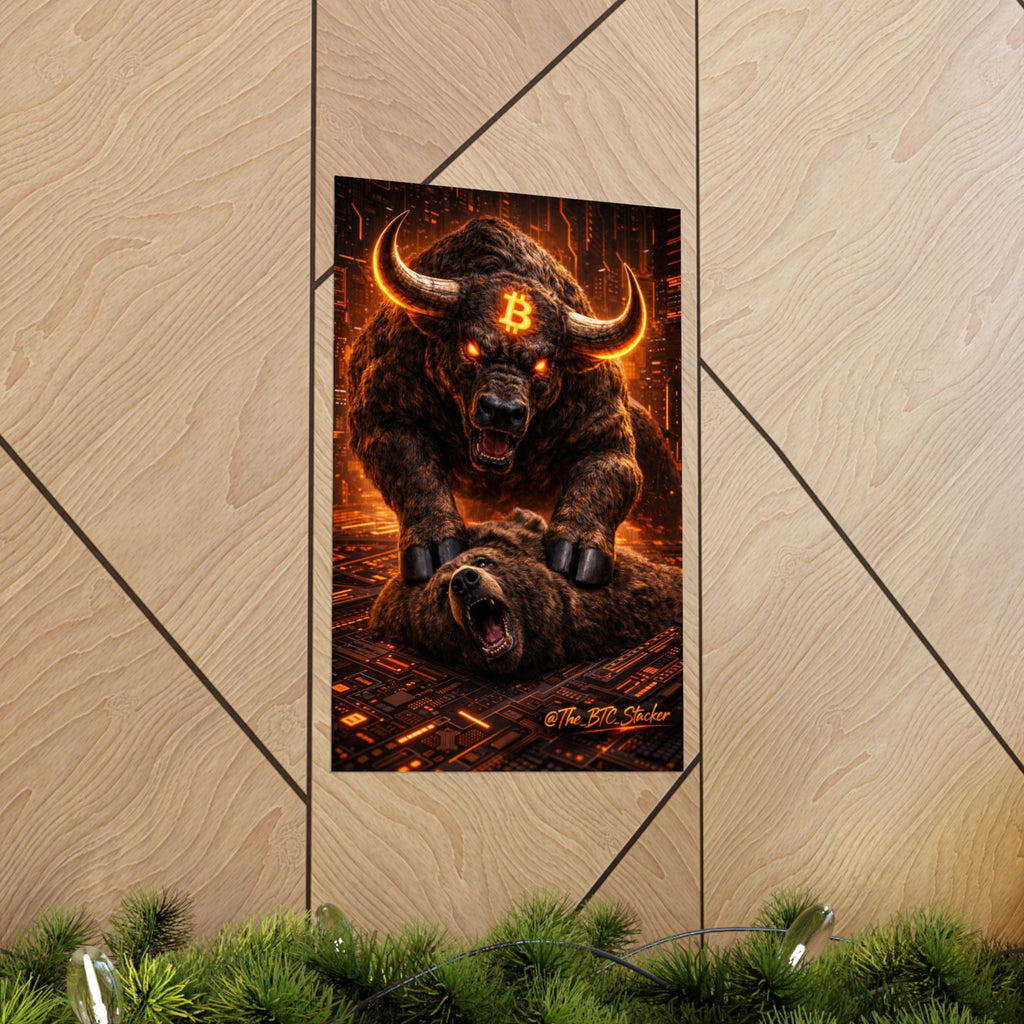 Bulls vs Bears Matte Vertical Posters