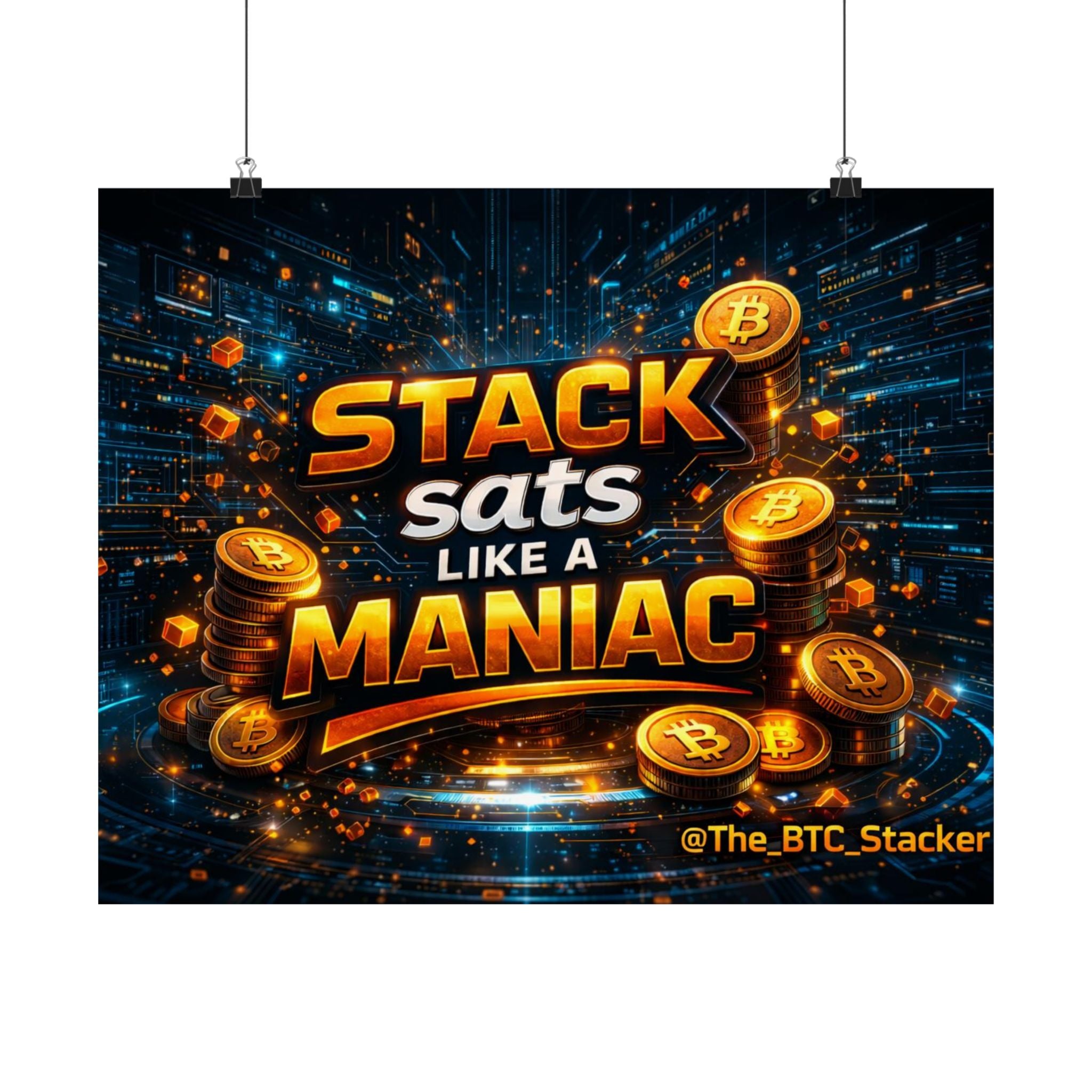 Cyber Bitcoin Matte Horizontal Posters