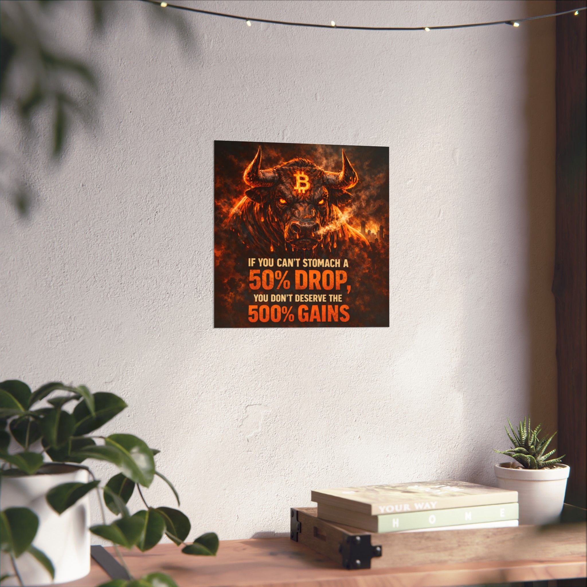 Bitcoin Bull Gains Matte Vertical Posters