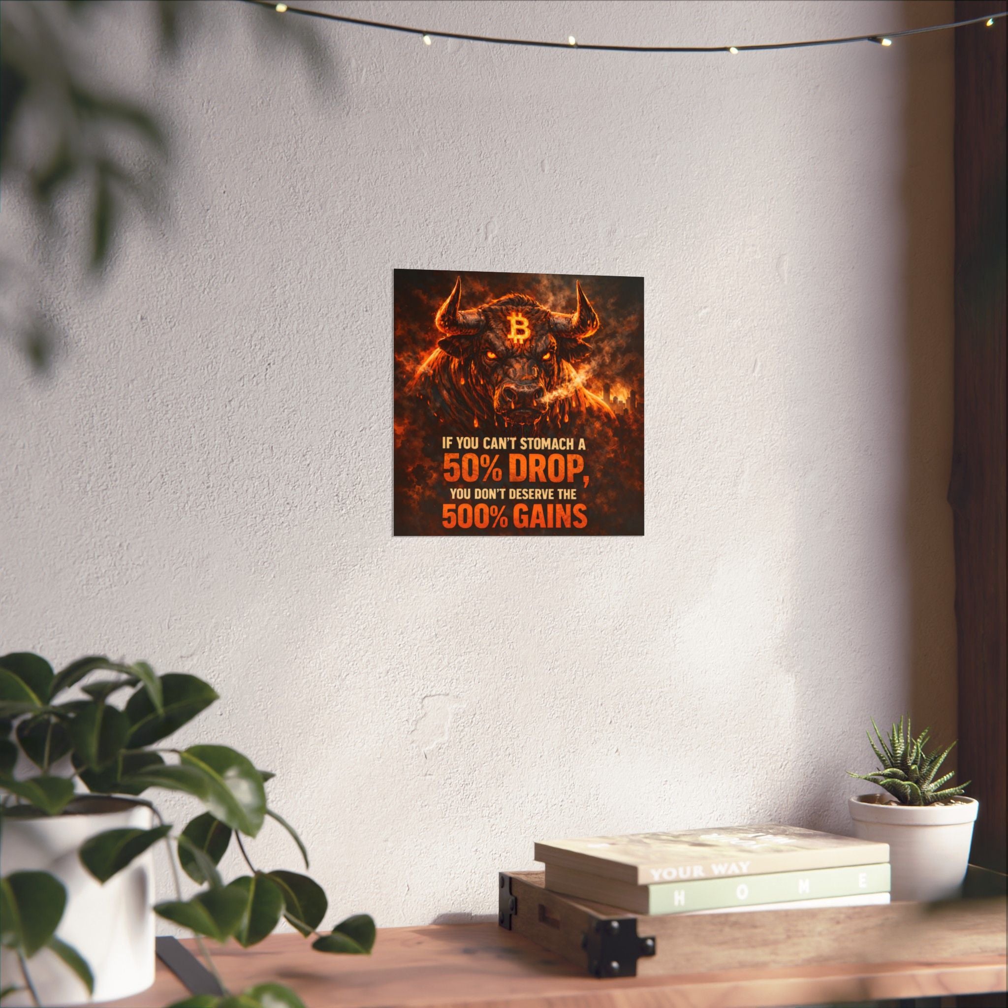Bitcoin Bull Gains Matte Vertical Posters