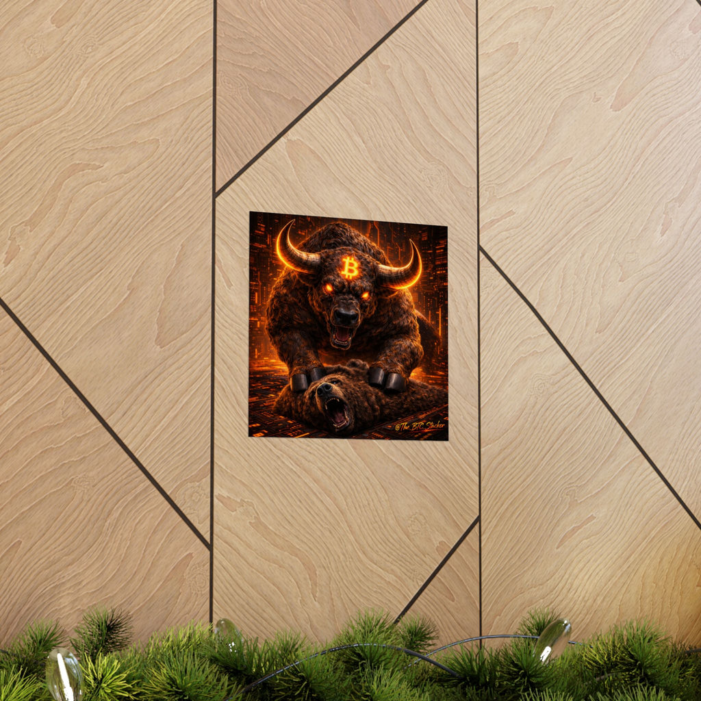 Bulls vs Bears Matte Vertical Posters